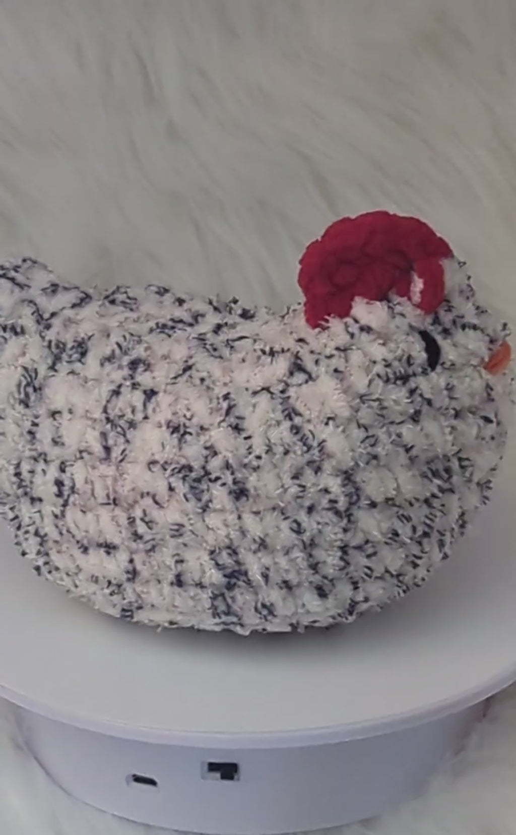 Marbled Hen Plushie - Small Hen Desk Buddy
