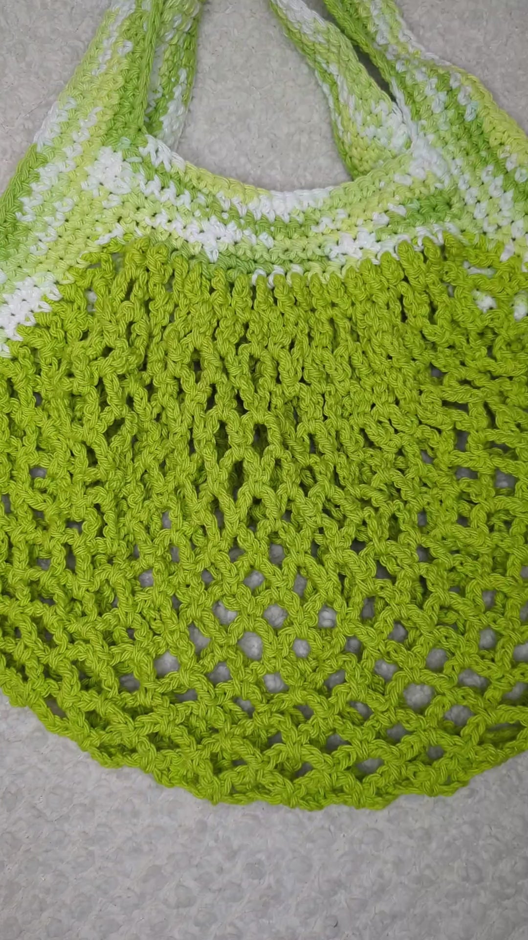 Handmade Green Mesh Bag - Green Mesh Beach Tote