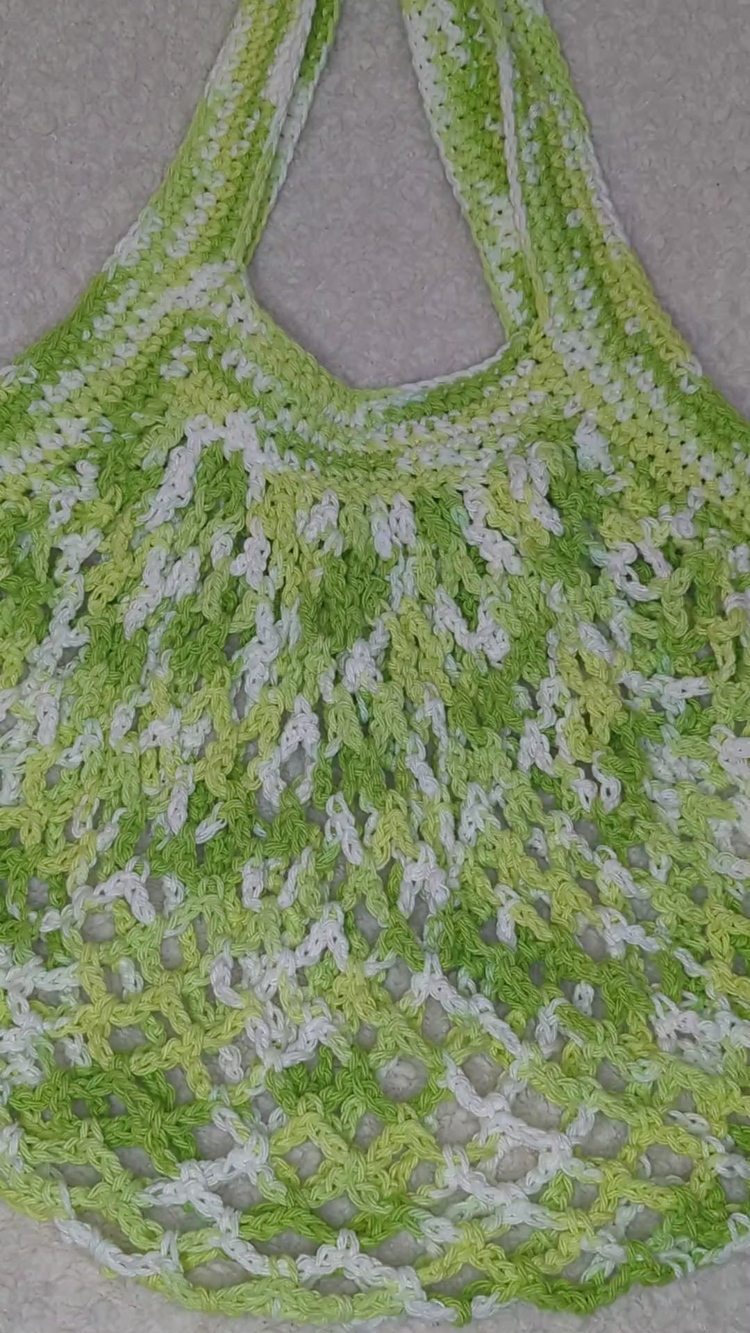 Bright Green Mesh Market Bag - Reusable Green Beach Tote