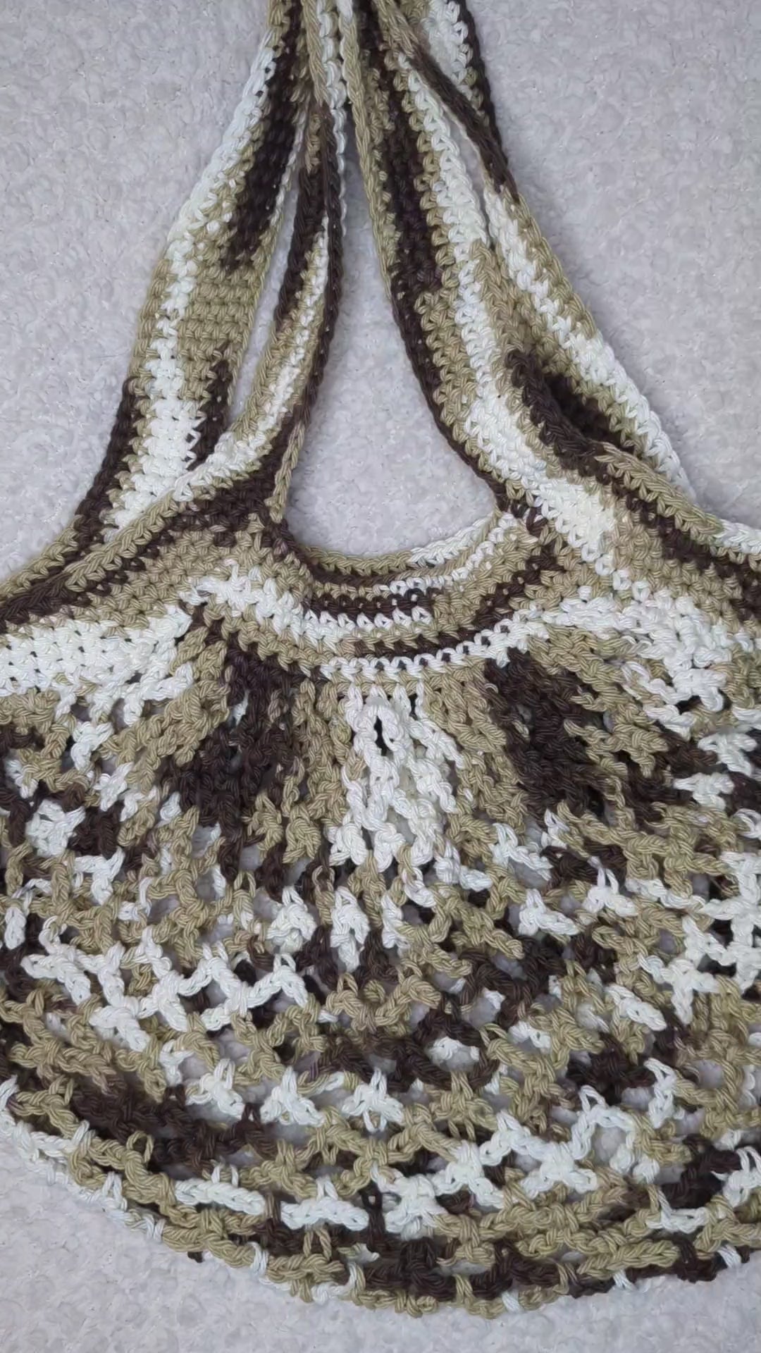 Neutral Color Beach Tote - Reusable Mesh Market Bag