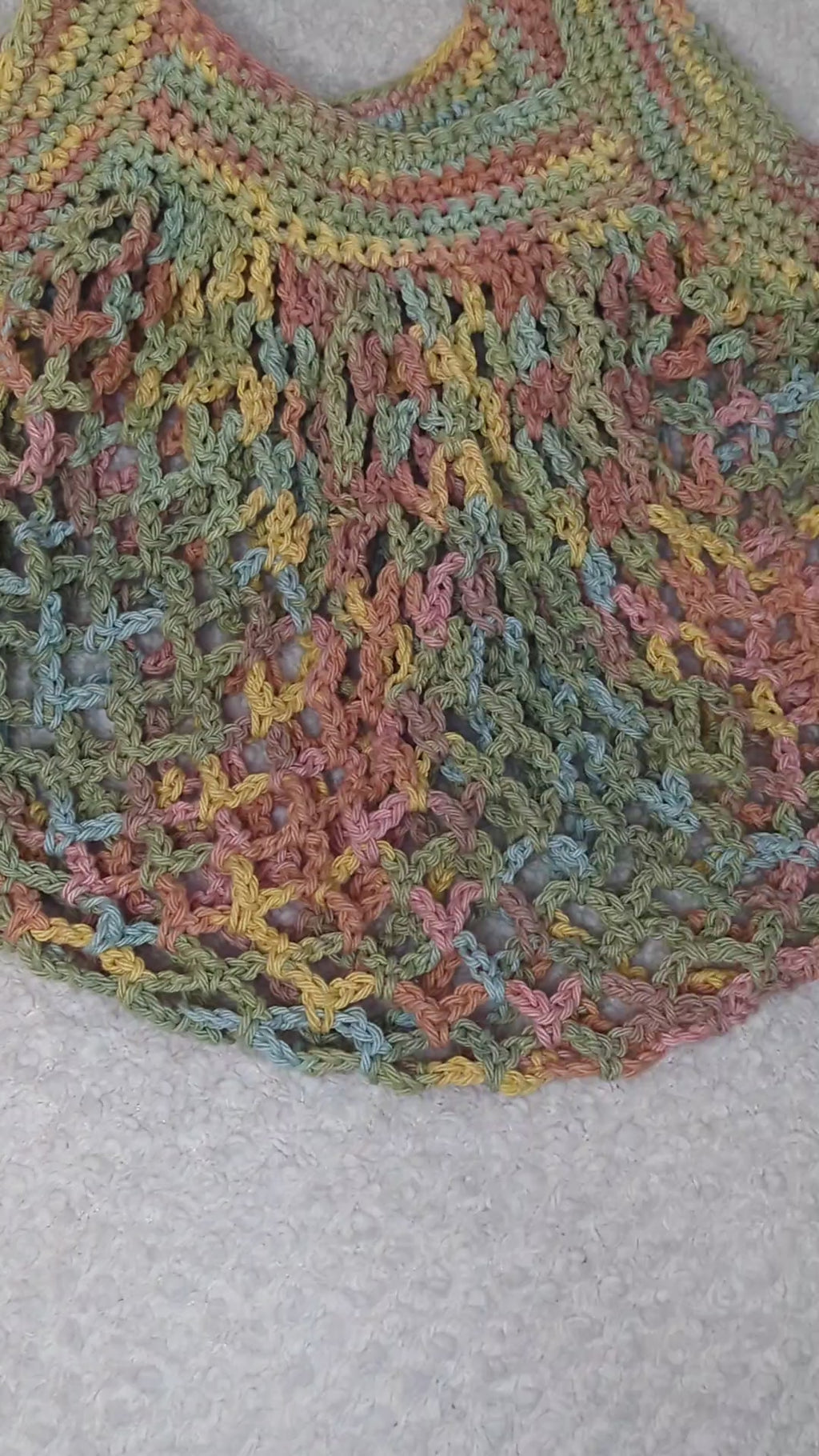 Handmade Pastel Mesh Bag - Reusable Beach Tote