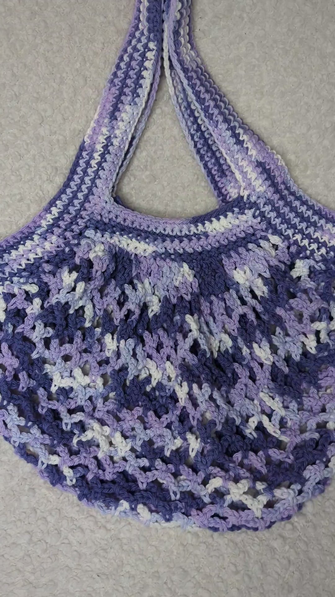 Purple Mesh Beach Tote - Purple Mesh Market Bag -