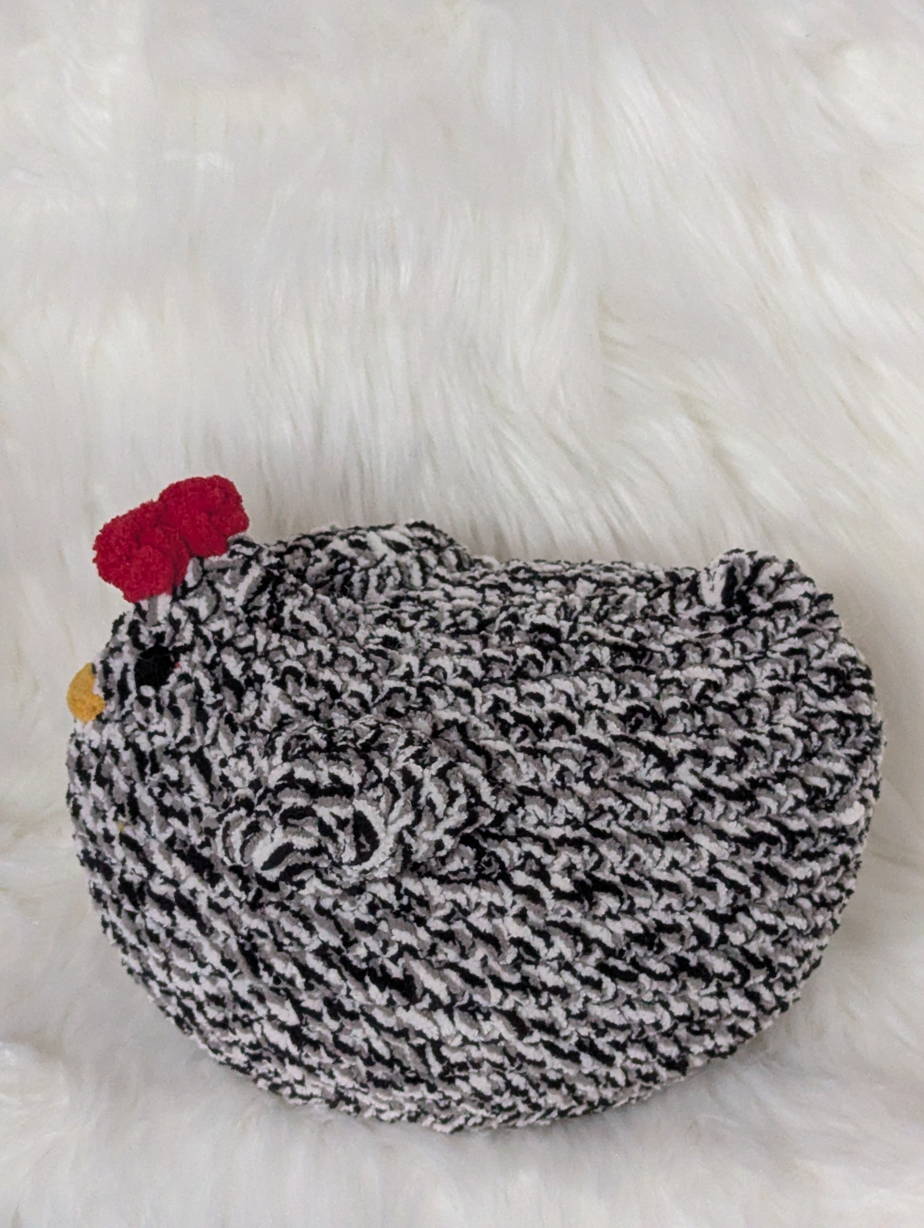 Black Variegated bird Plushie - Farm Themed Stuffed Animal