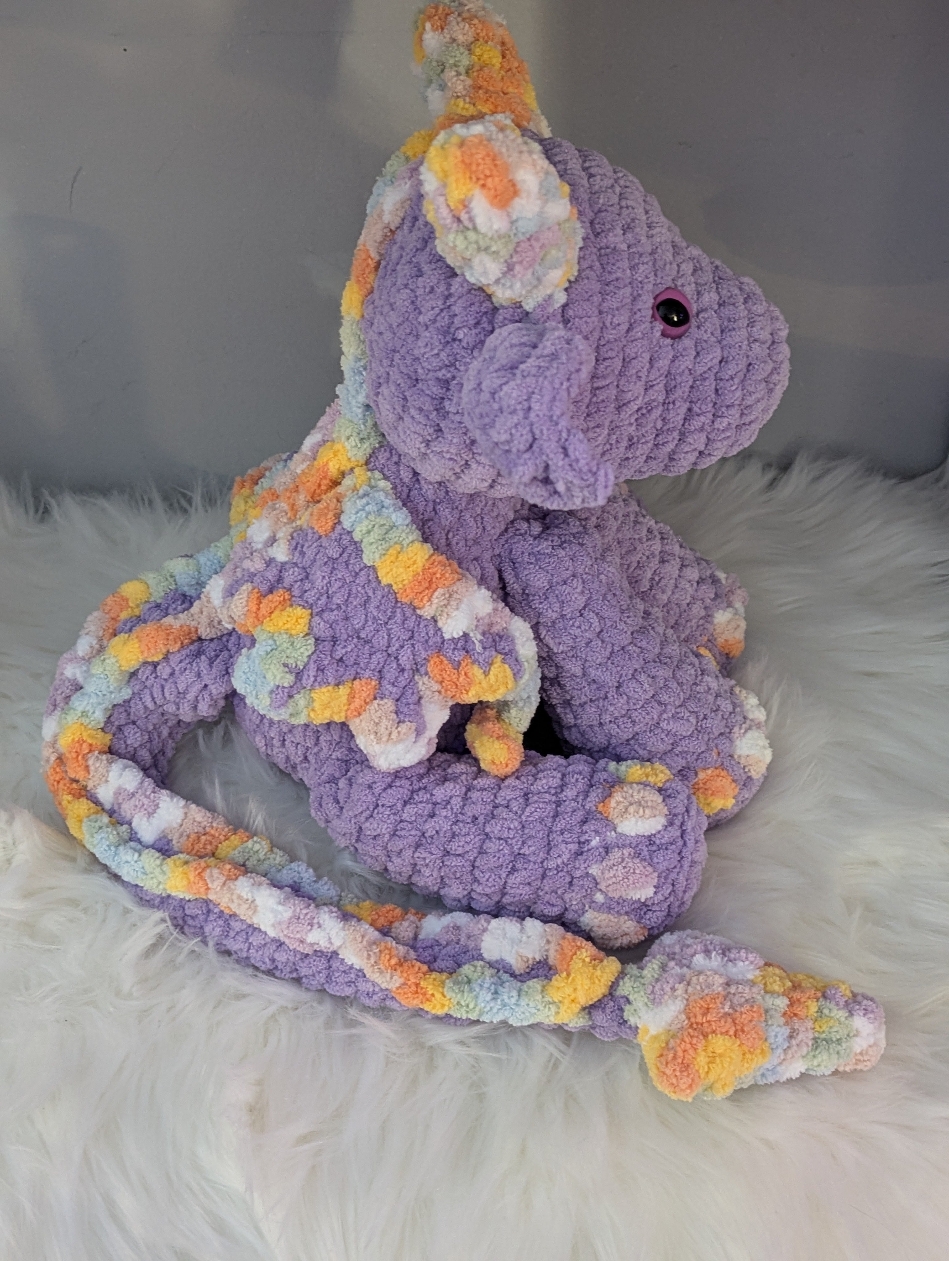 Purple Dragon Plushie - Fantasy Stuffed Animal