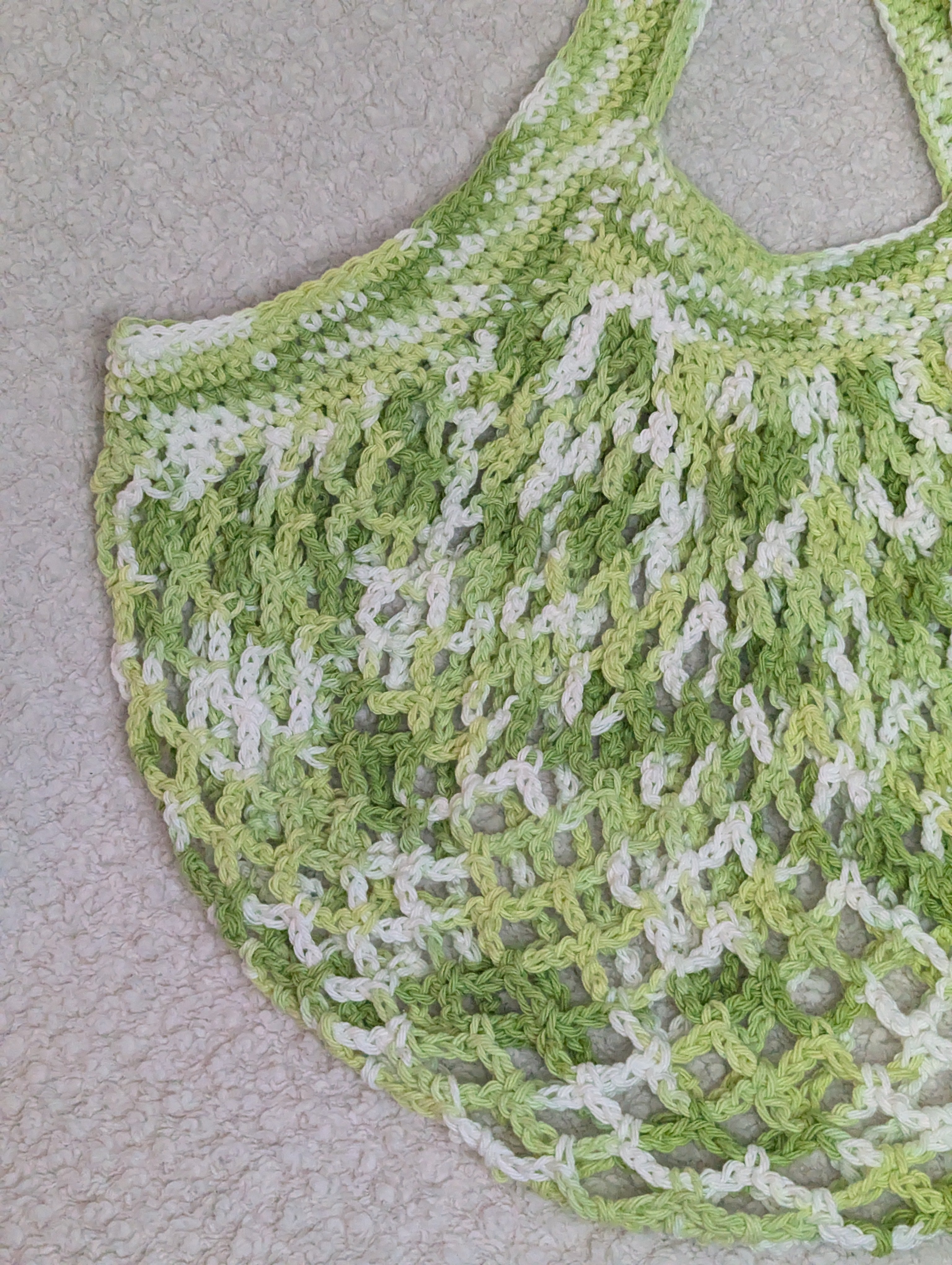 Bright Green Mesh Market Bag - Reusable Green Beach Tote