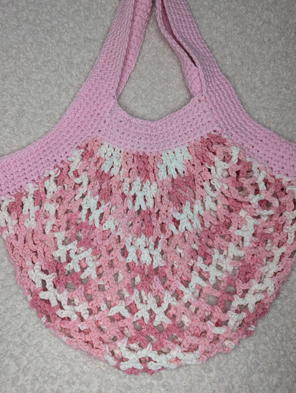 Handmade Pink Mesh Market Bag - Pink Mesh Beach Tote