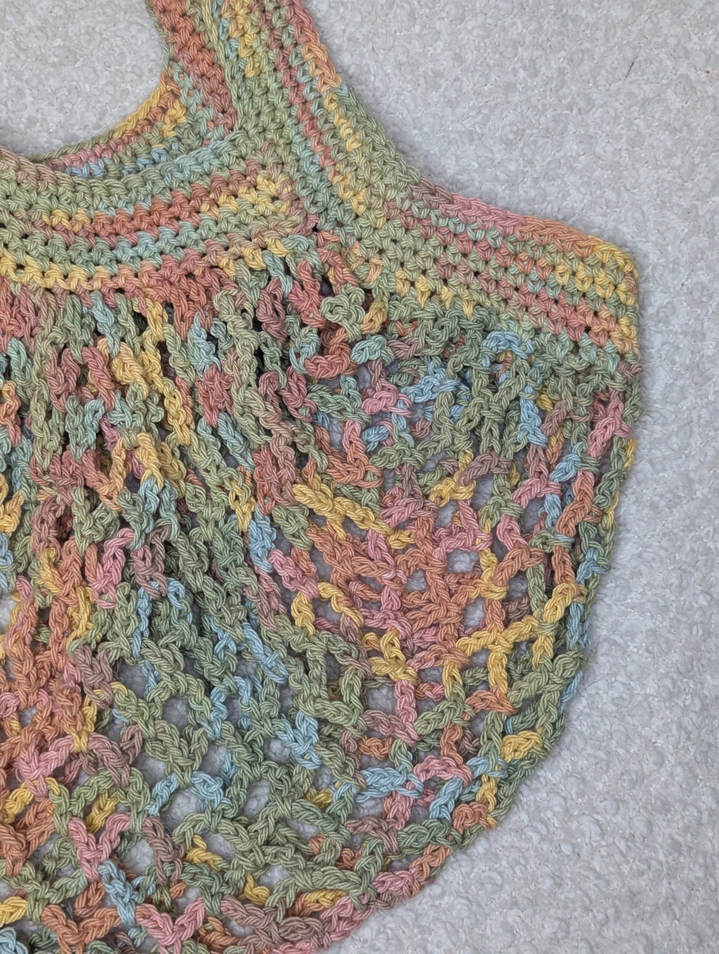 Handmade Pastel Mesh Bag - Reusable Beach Tote