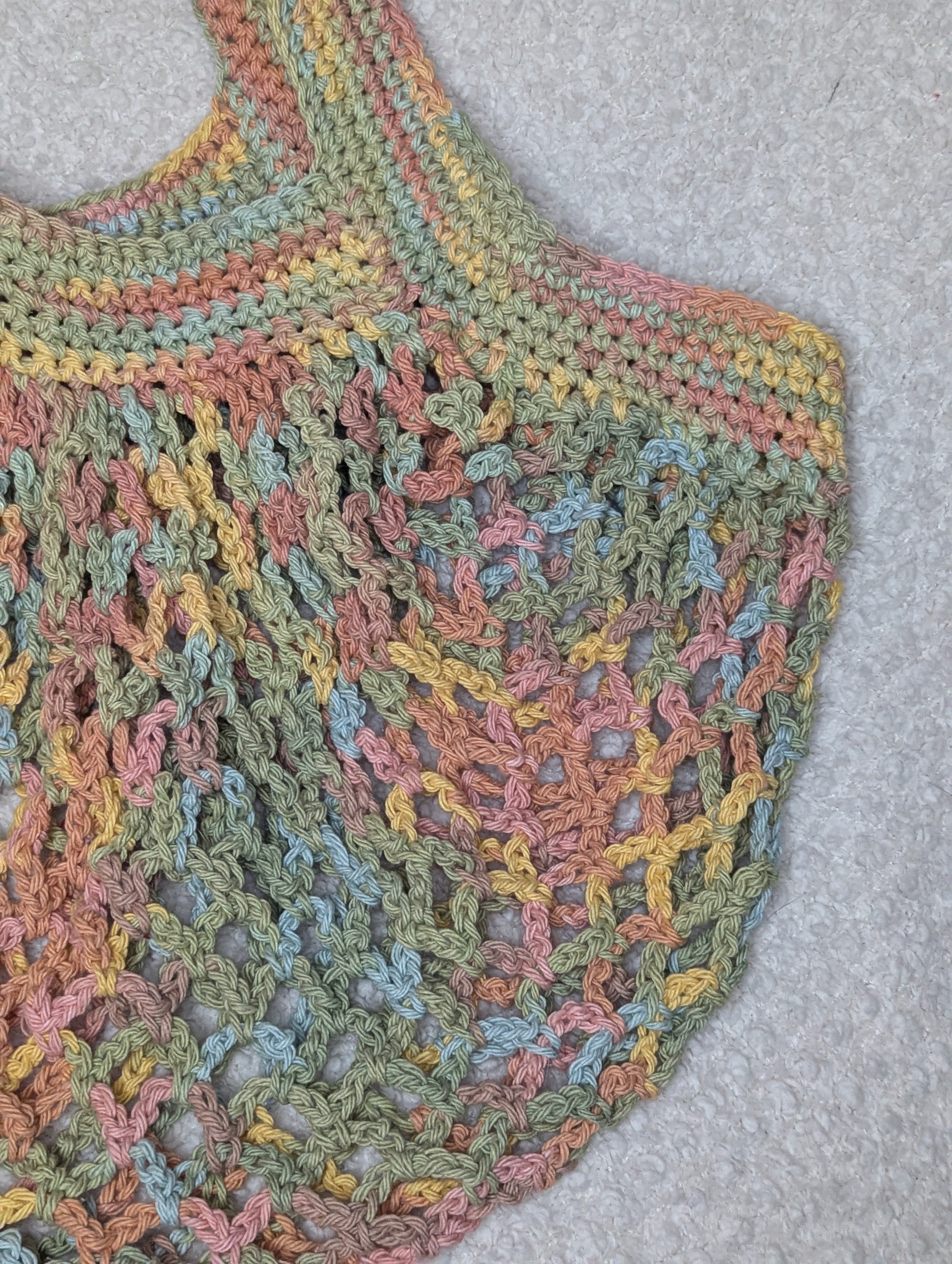 Handmade Pastel Mesh Bag - Reusable Beach Tote