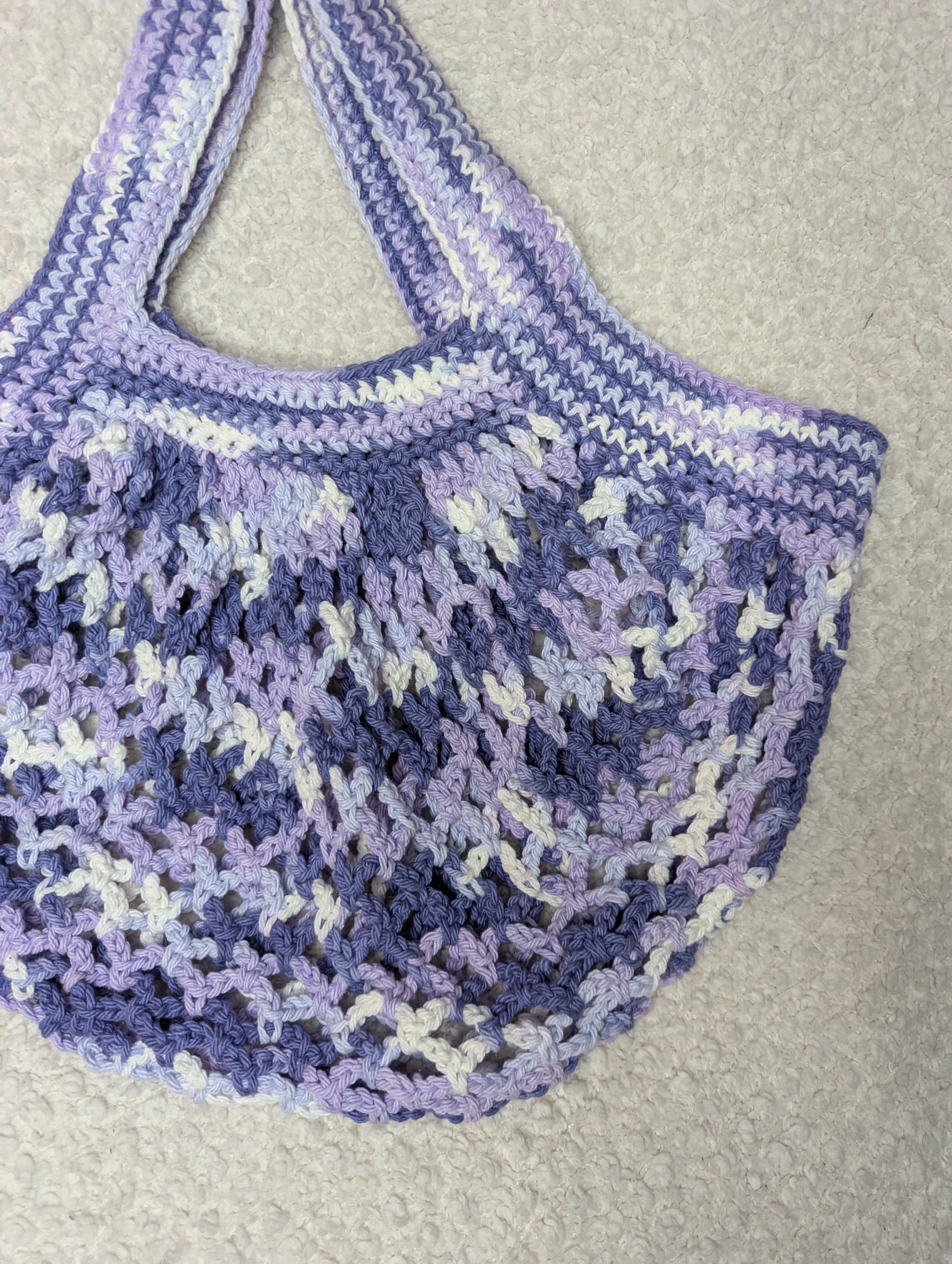 Purple Mesh Beach Tote - Purple Mesh Market Bag -