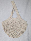 Tweed Mesh Market Bag - Beige Beach Tote