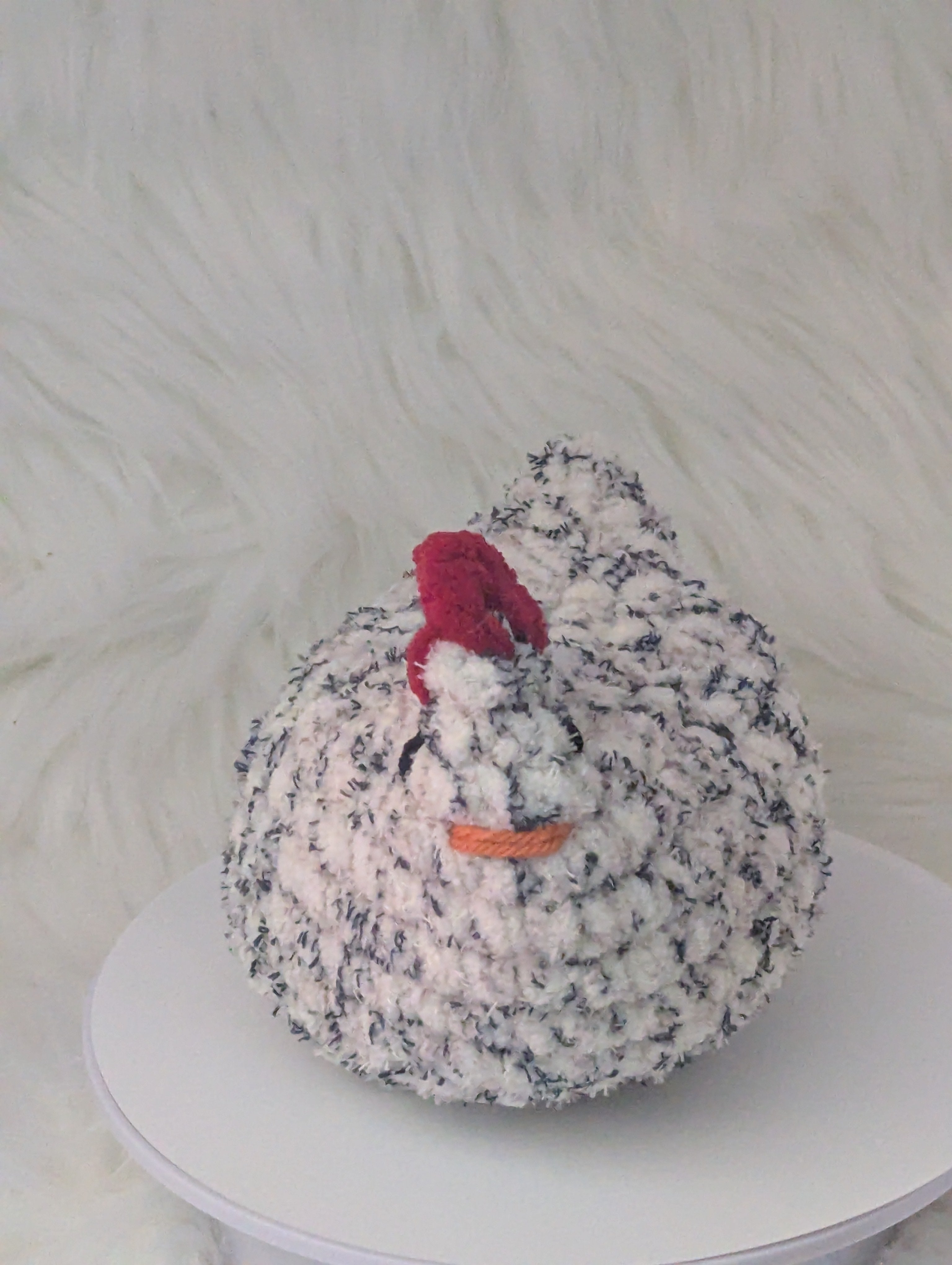 Marbled Hen Plushie - Small Hen Desk Buddy