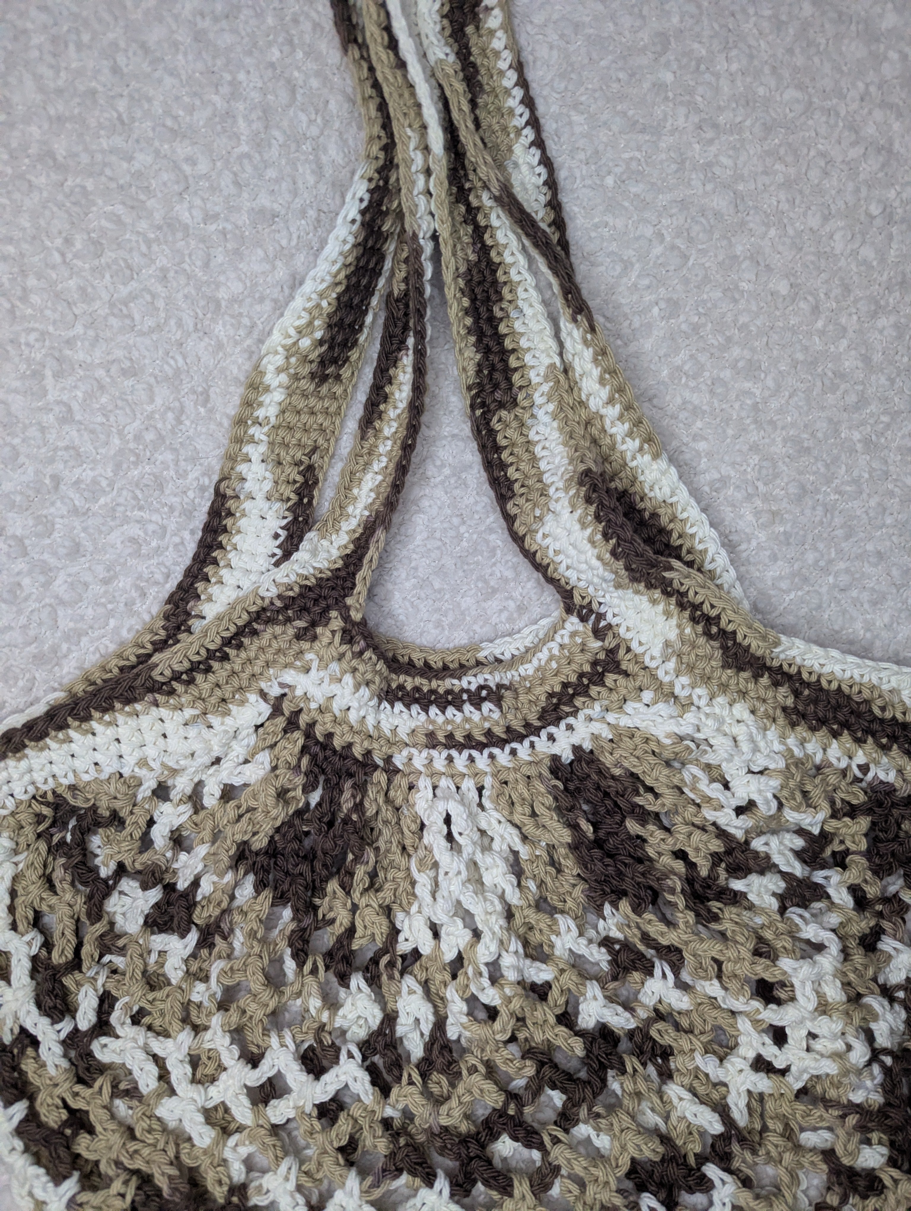 Neutral Color Beach Tote - Reusable Mesh Market Bag