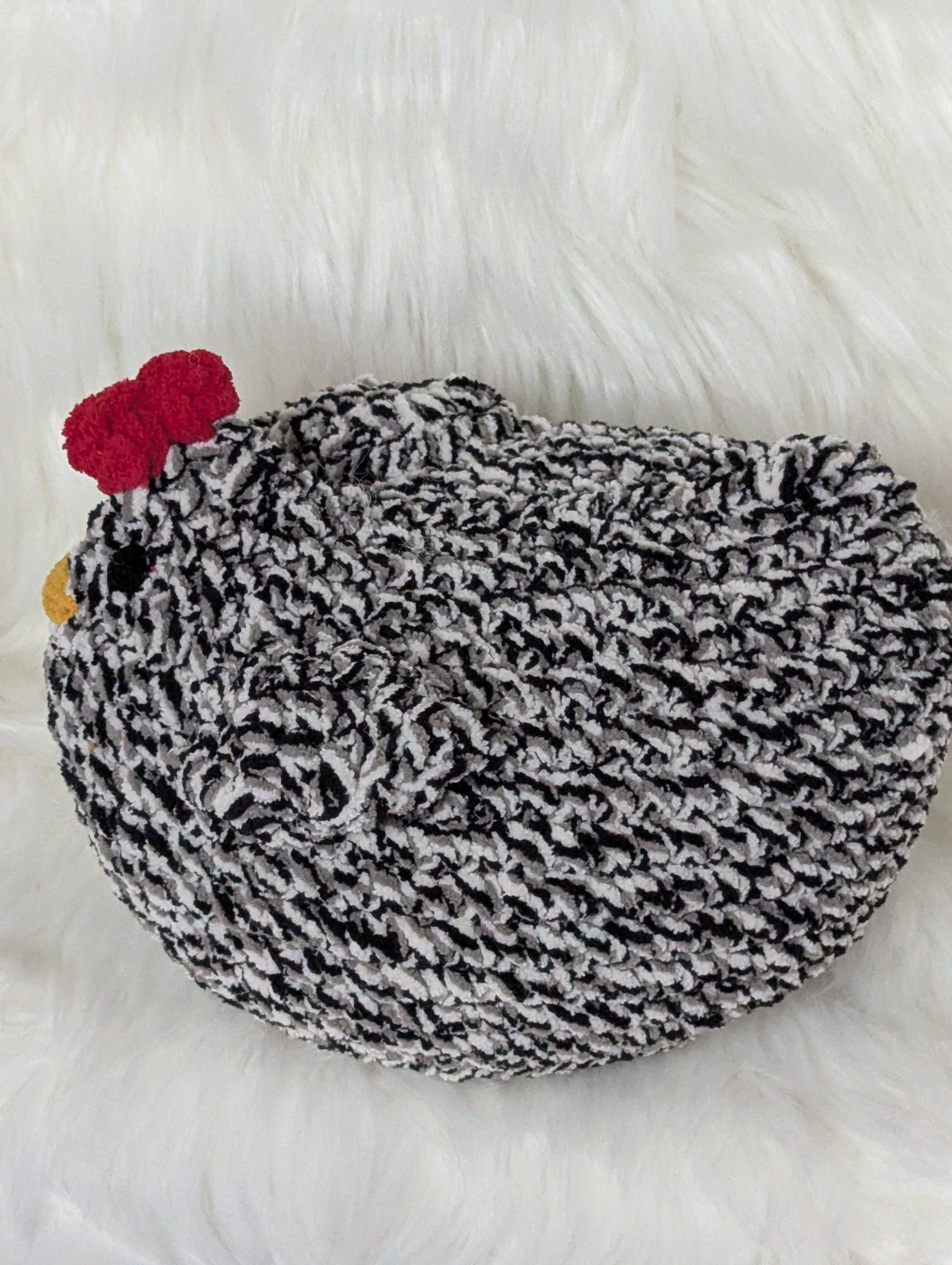 Black Variegated bird Plushie - Farm Themed Stuffed Animal