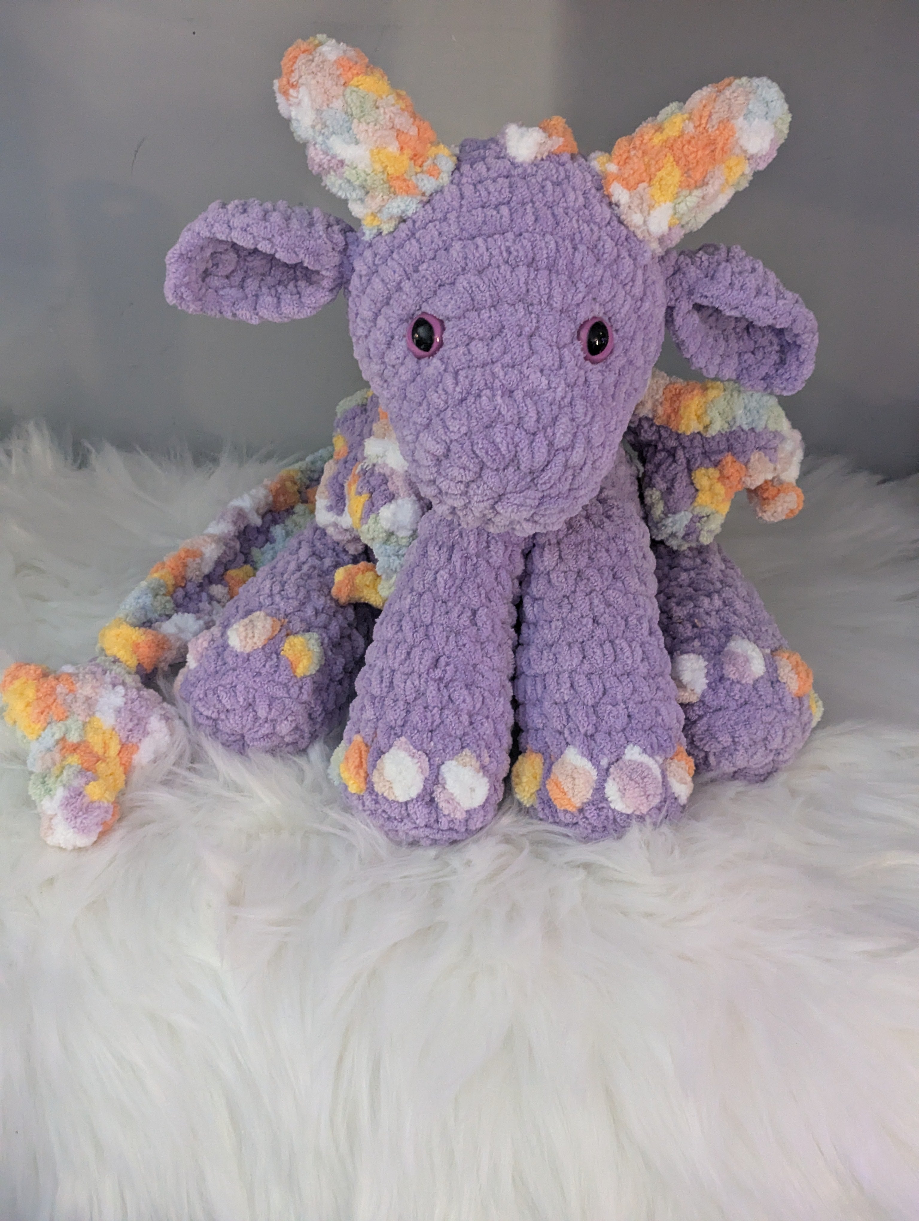 Purple Dragon Plushie - Fantasy Stuffed Animal