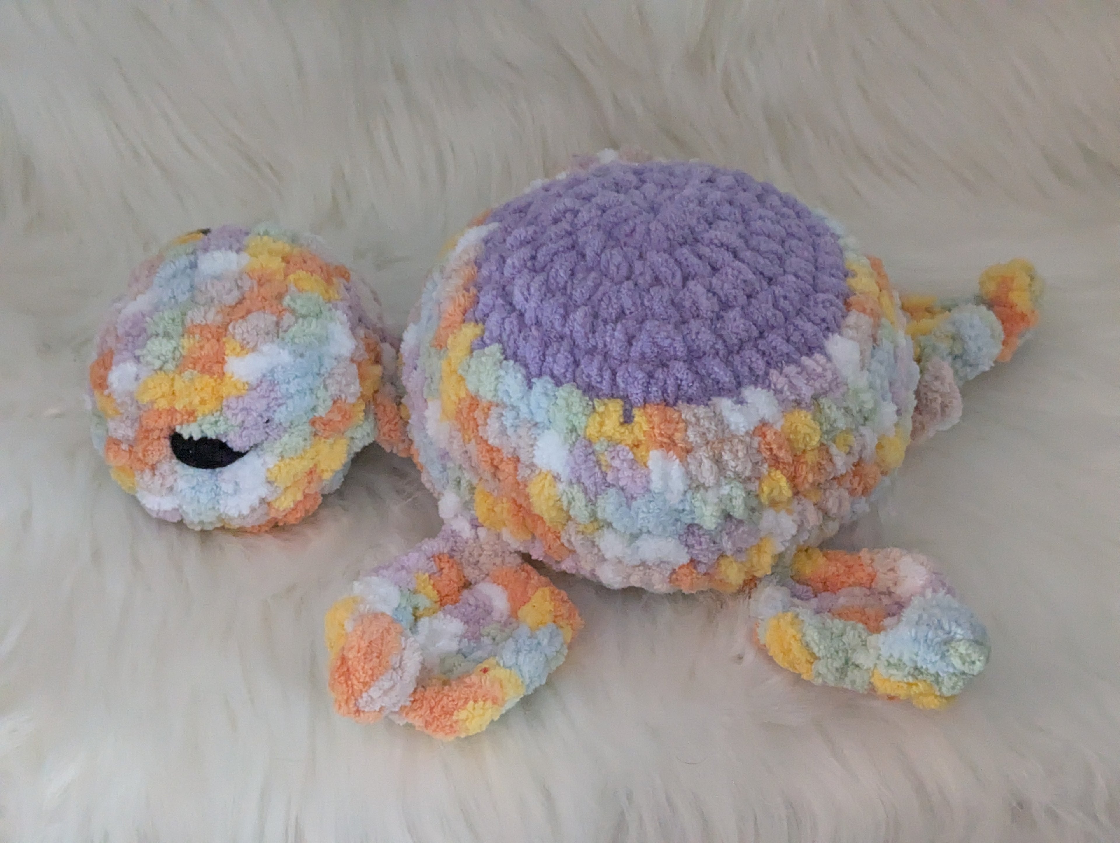 Pastel Sea Turtle Stuffie - Jumbo Turtle Plush