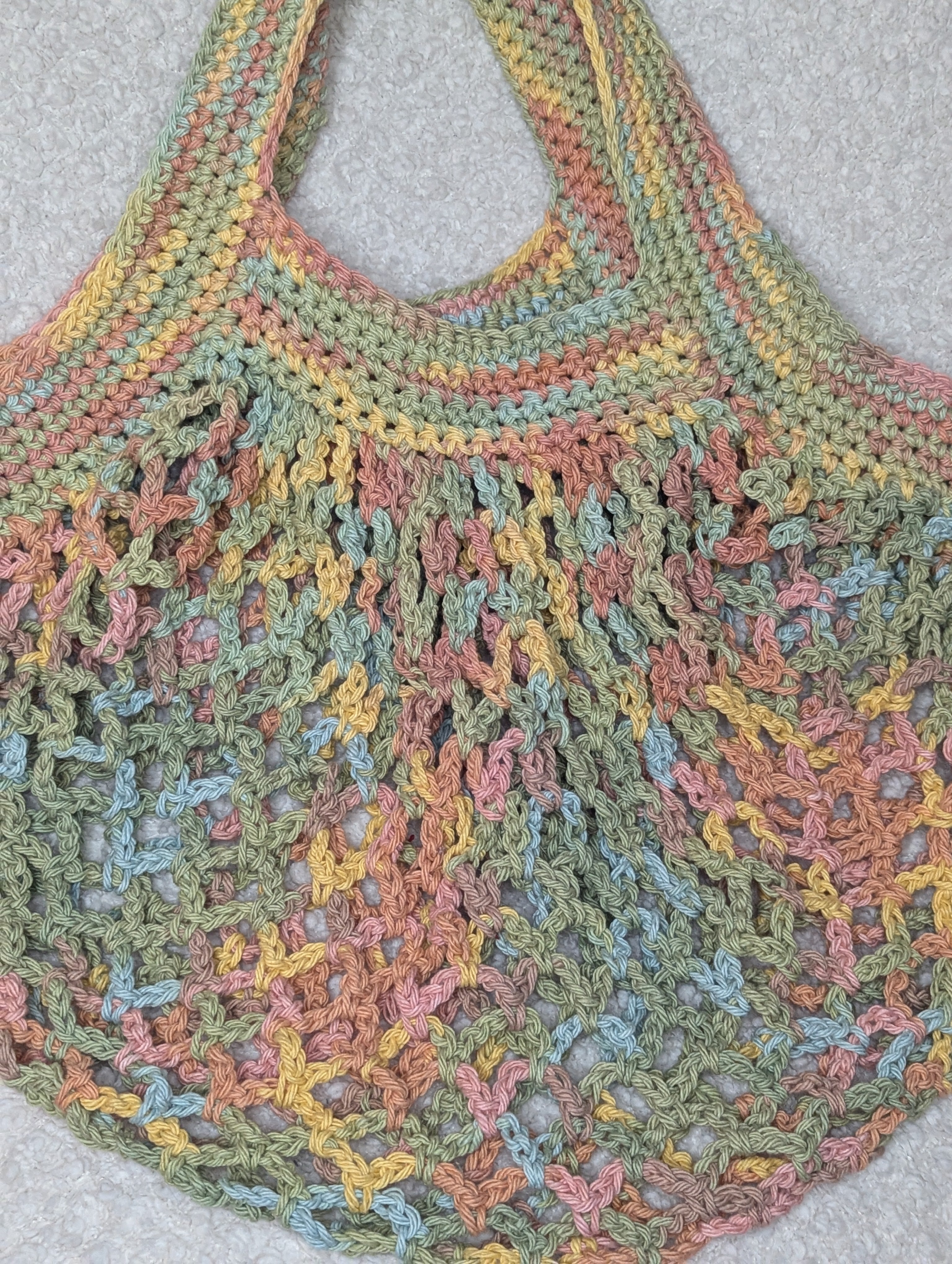 Handmade Pastel Mesh Bag - Reusable Beach Tote