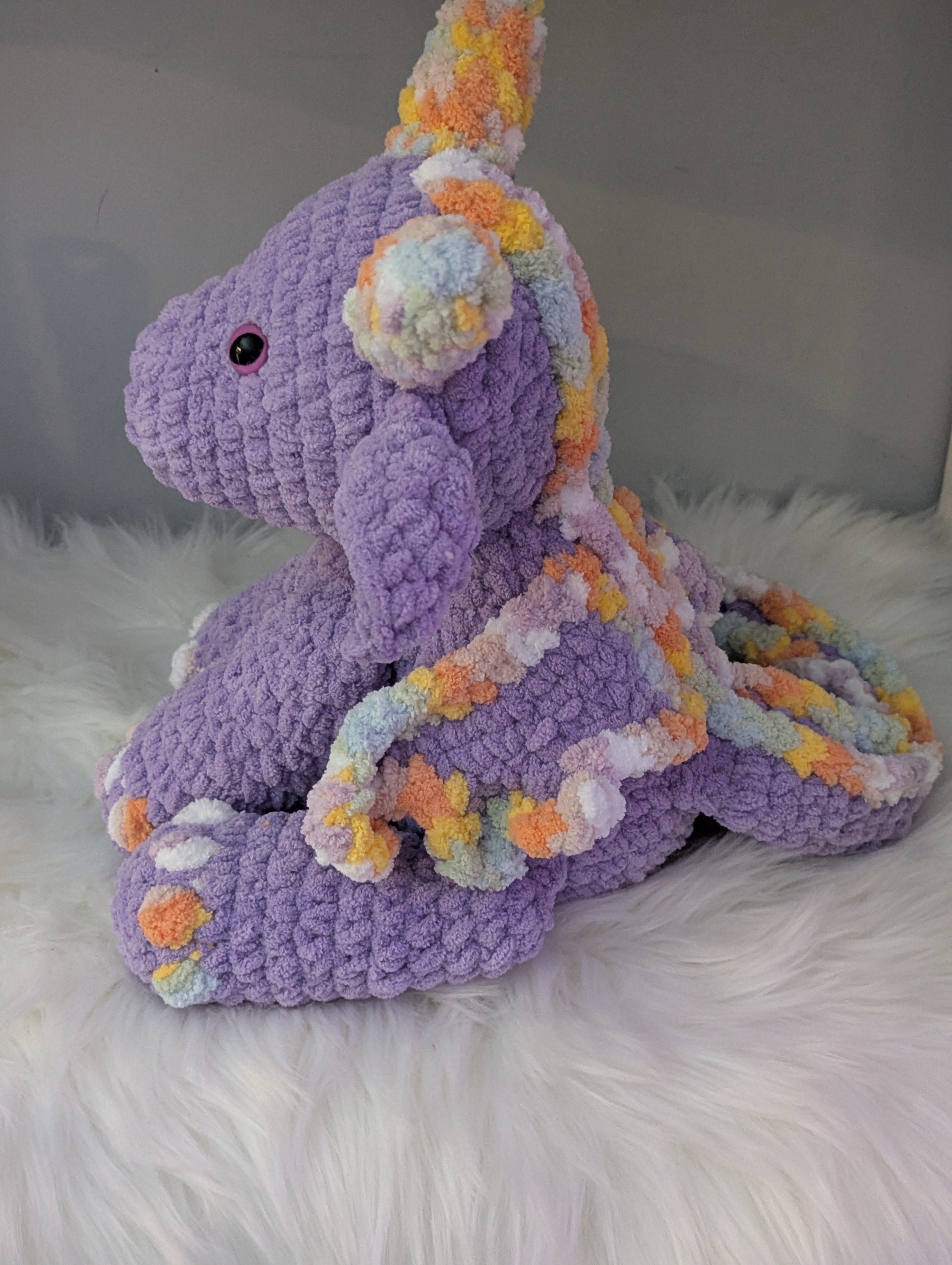 Purple Dragon Plushie - Fantasy Stuffed Animal