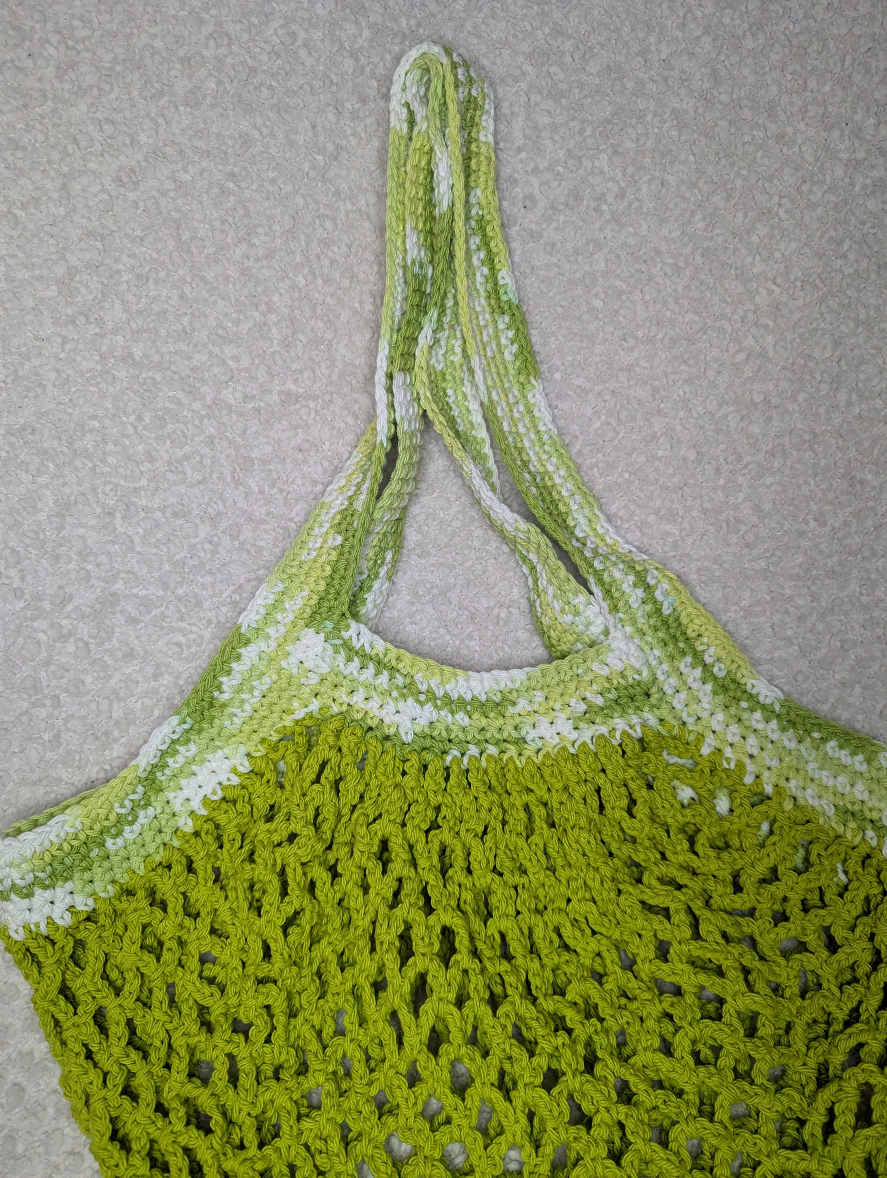 Handmade Green Mesh Bag - Green Mesh Beach Tote