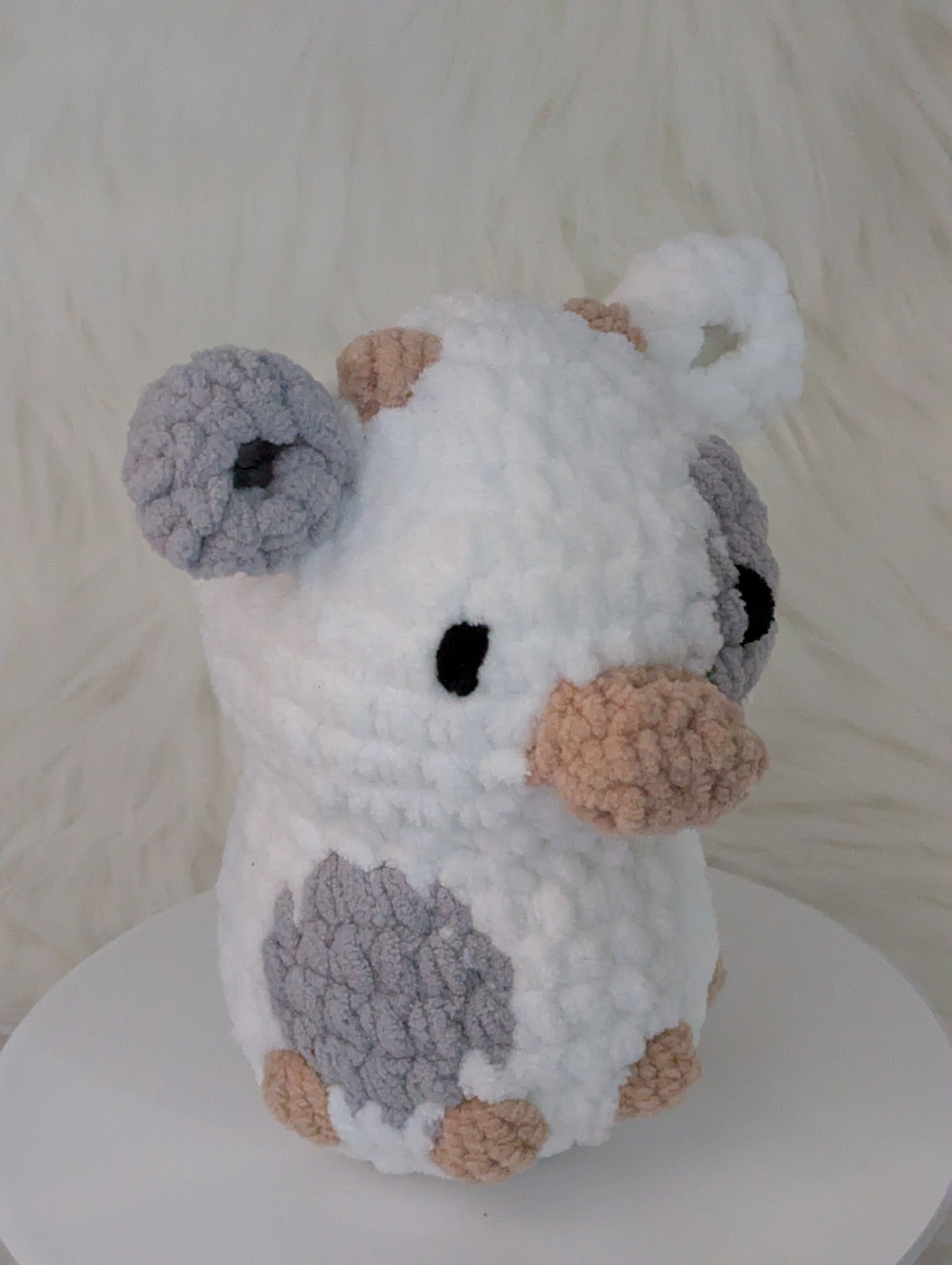 Gray Cow Plushie - Farm Themed Stuffed Animal