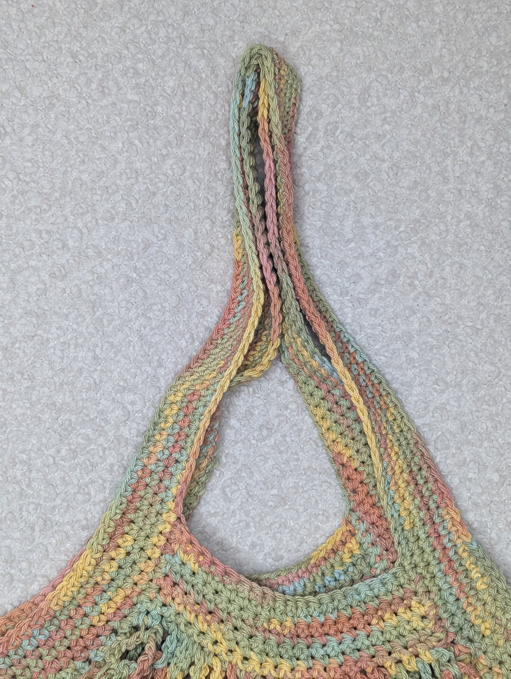 Handmade Pastel Mesh Bag - Reusable Beach Tote