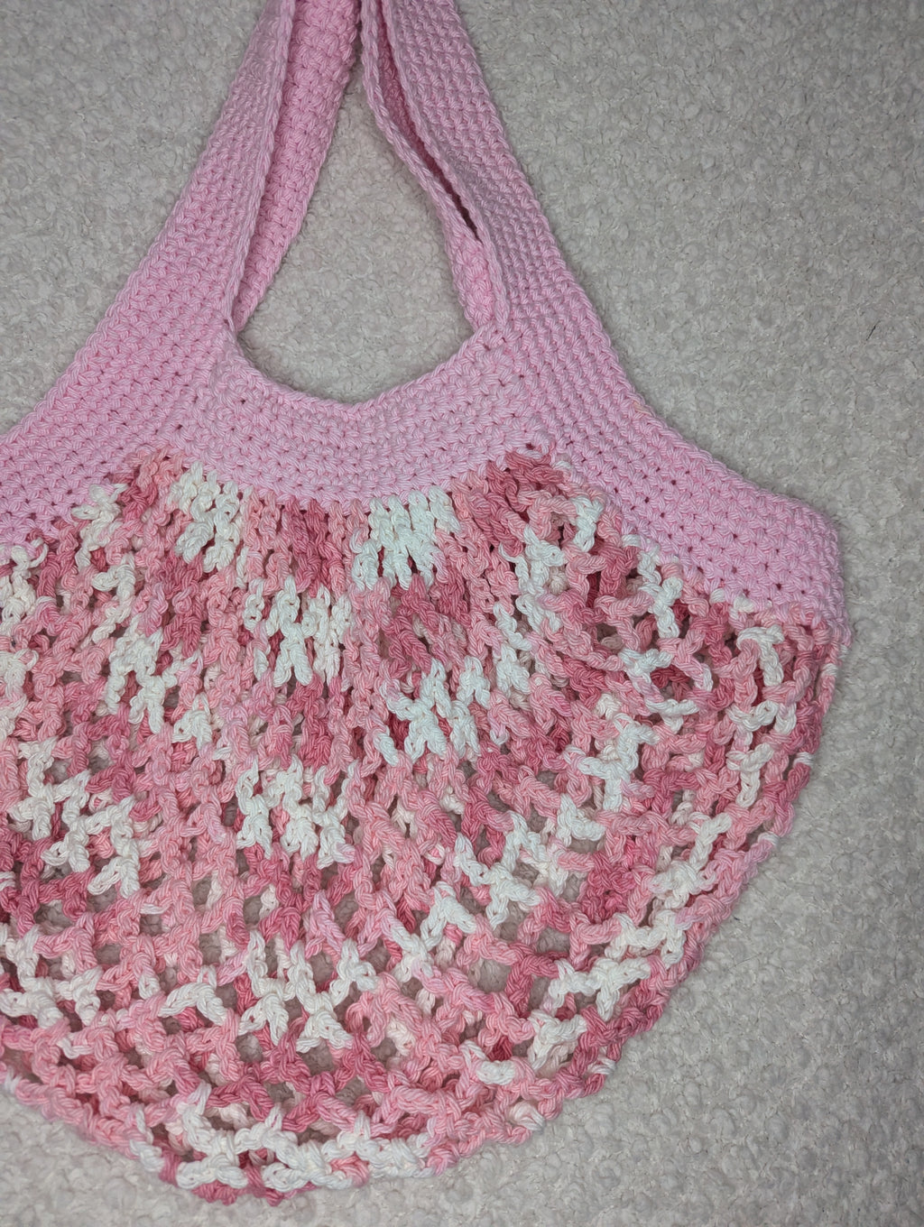 Handmade Pink Mesh Market Bag - Pink Mesh Beach Tote