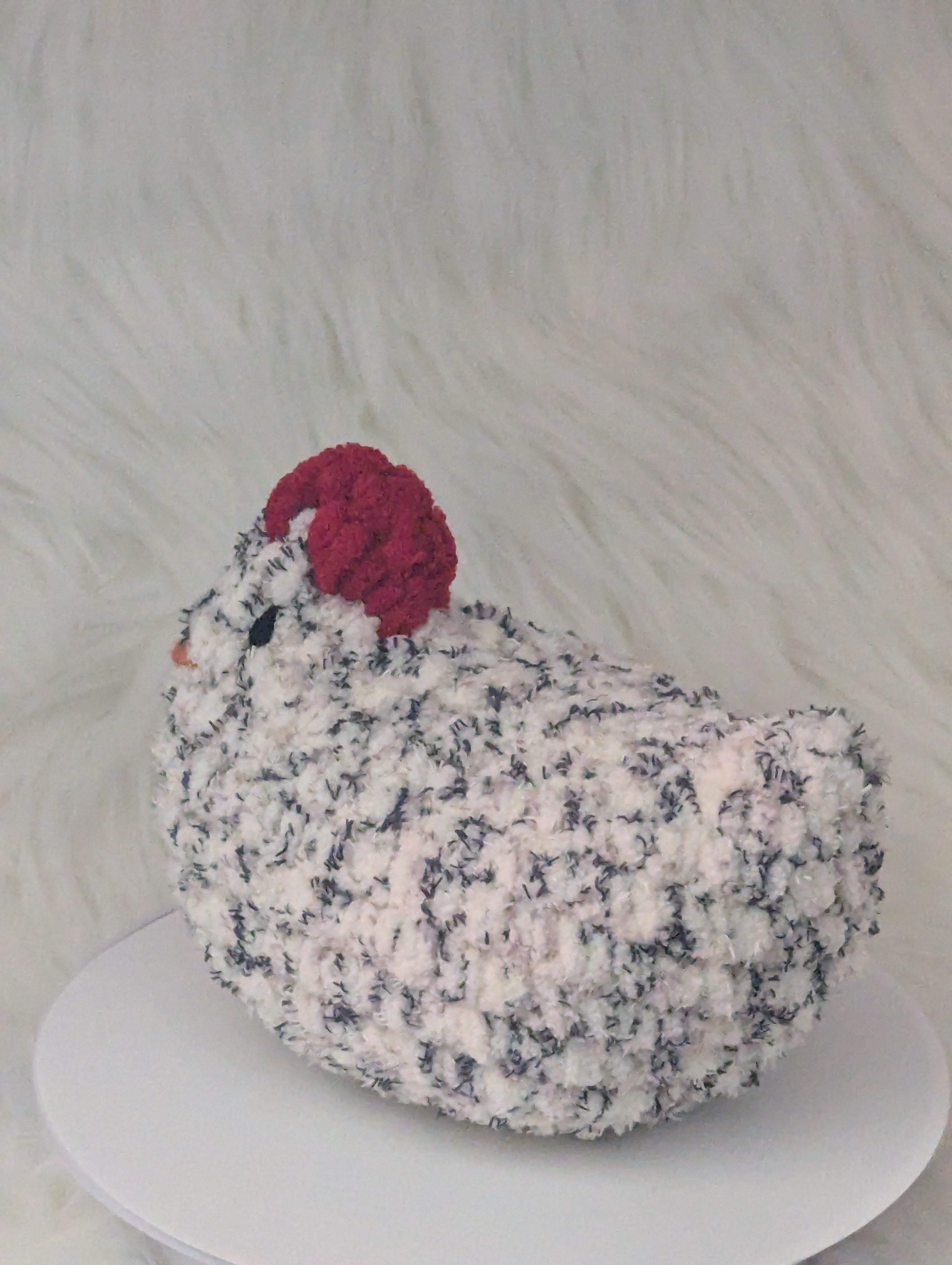 Marbled Hen Plushie - Small Hen Desk Buddy