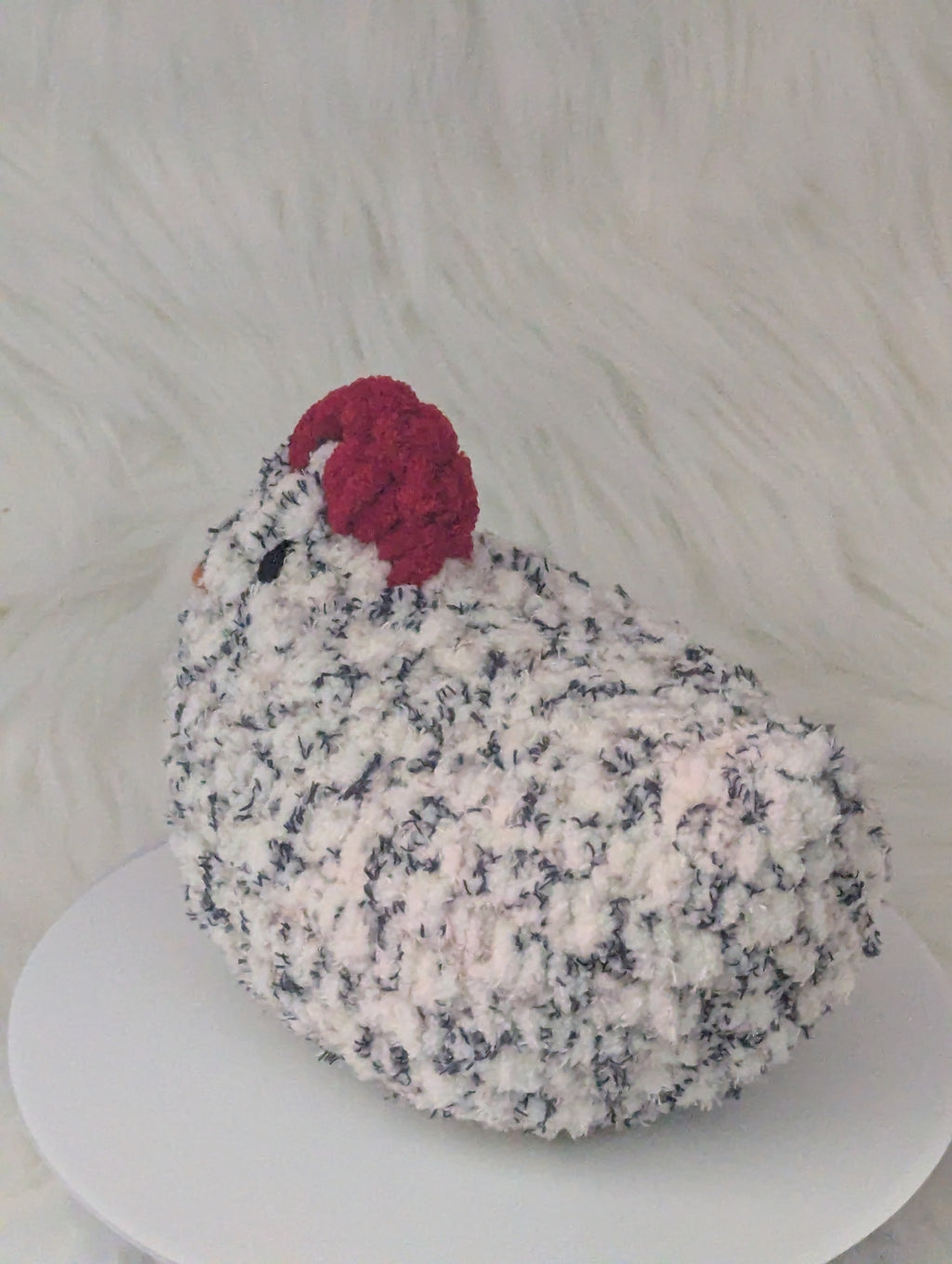 Marbled Hen Plushie - Small Hen Desk Buddy