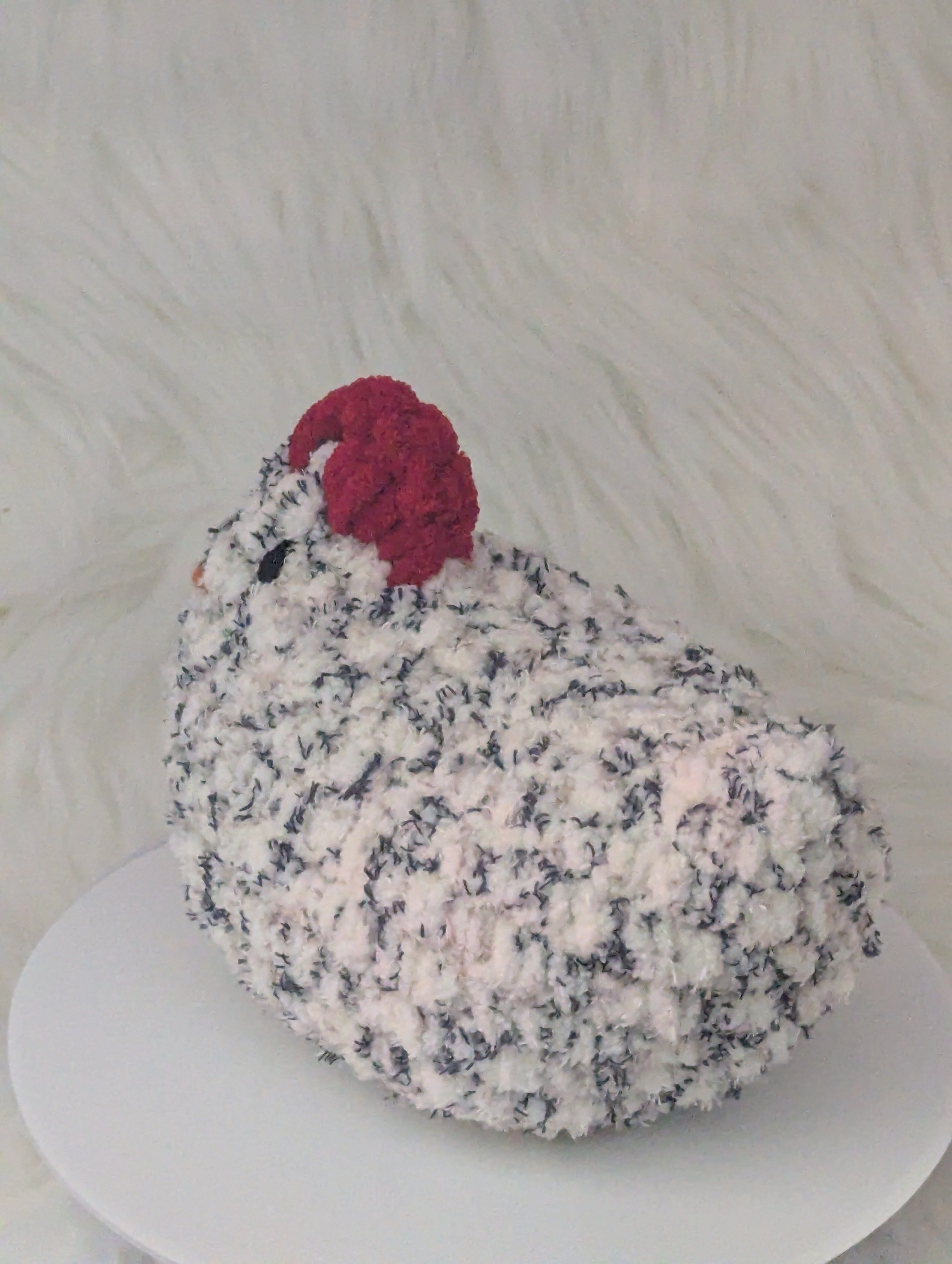 Marbled Hen Plushie - Small Hen Desk Buddy