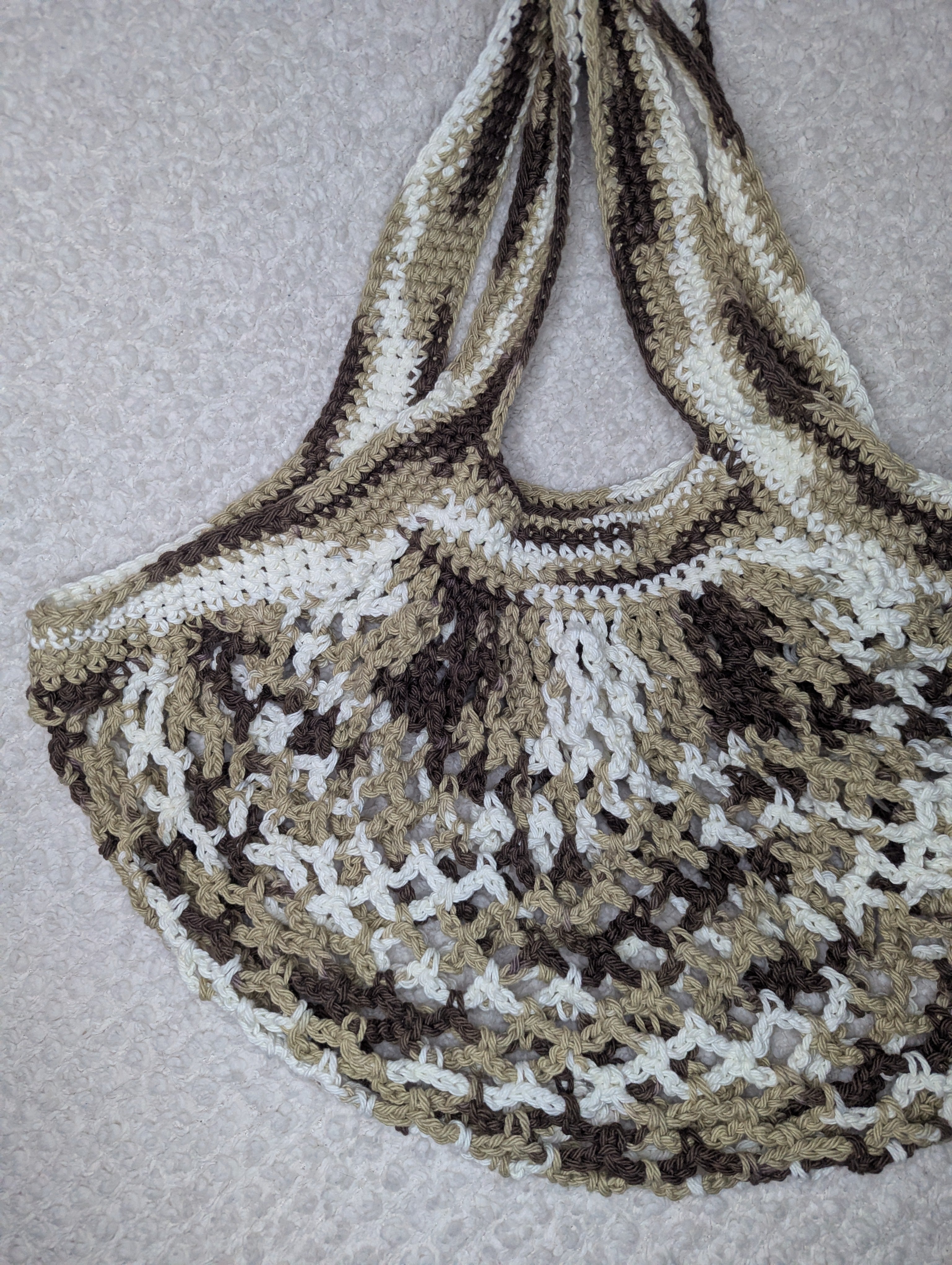 Neutral Color Beach Tote - Reusable Mesh Market Bag
