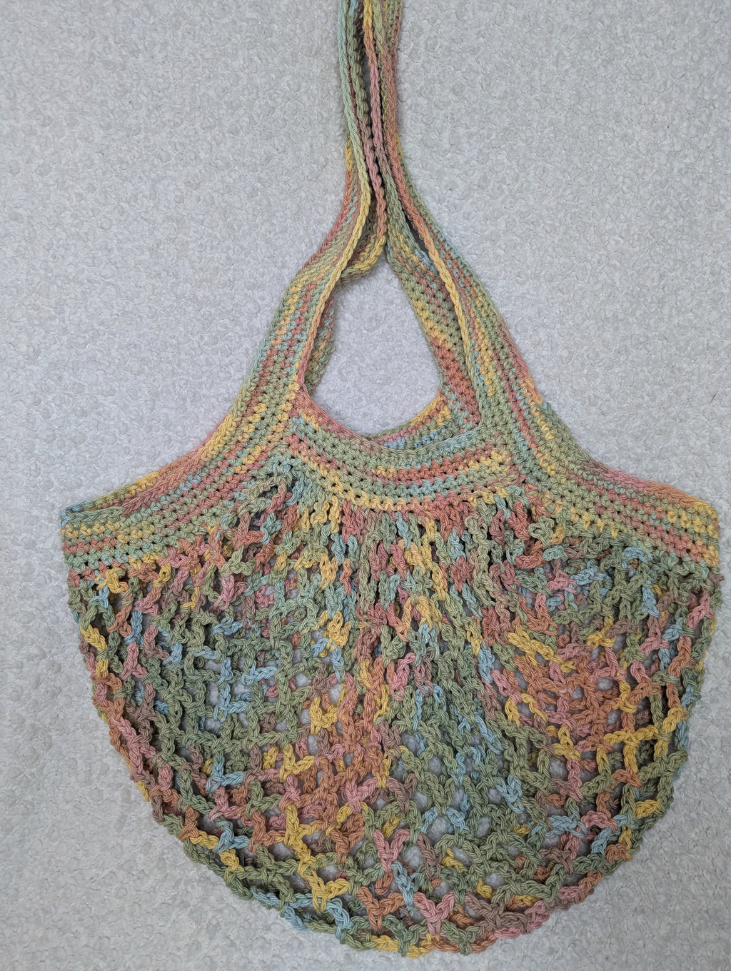 Handmade Pastel Mesh Bag - Reusable Beach Tote