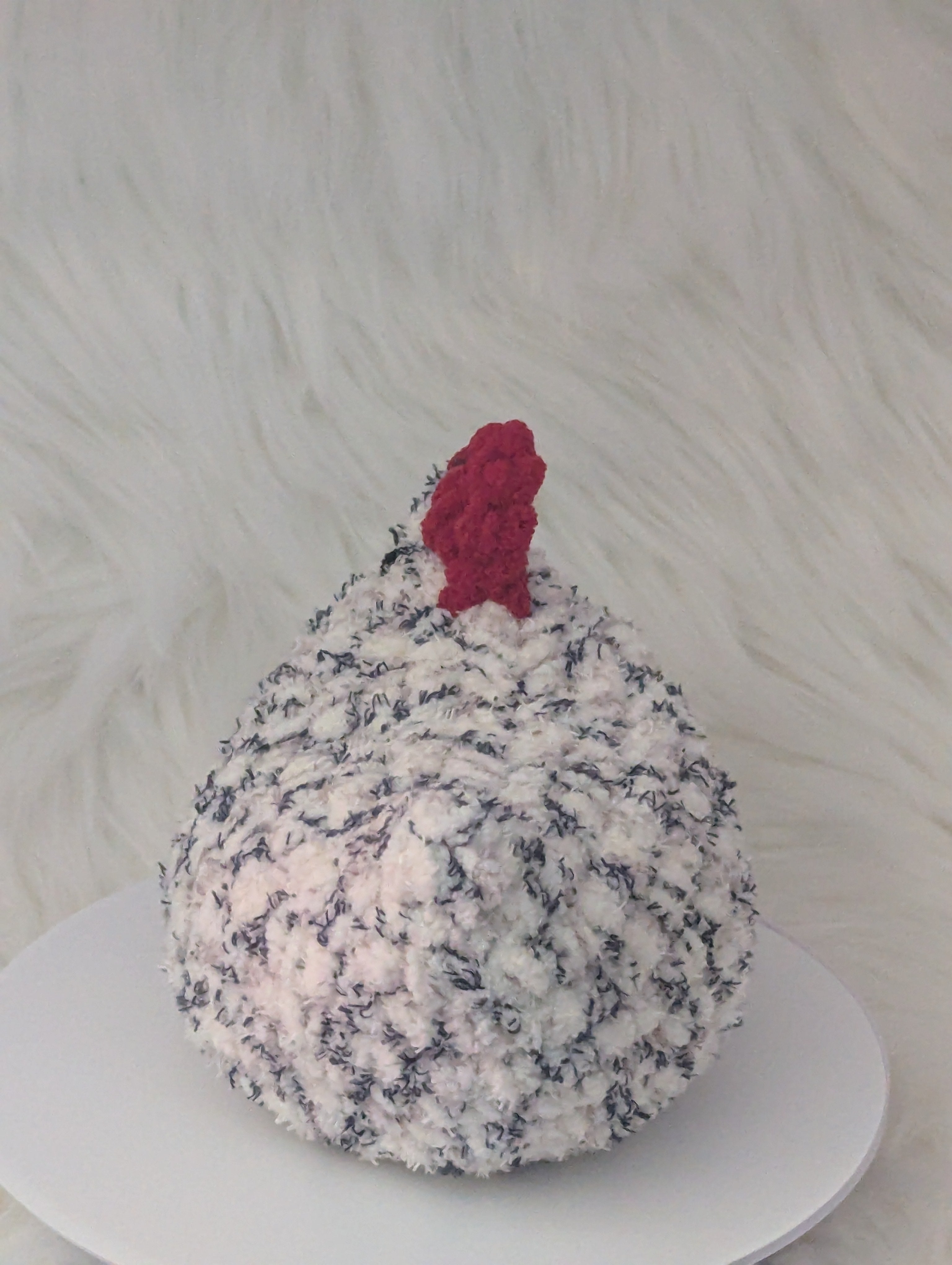 Marbled Hen Plushie - Small Hen Desk Buddy