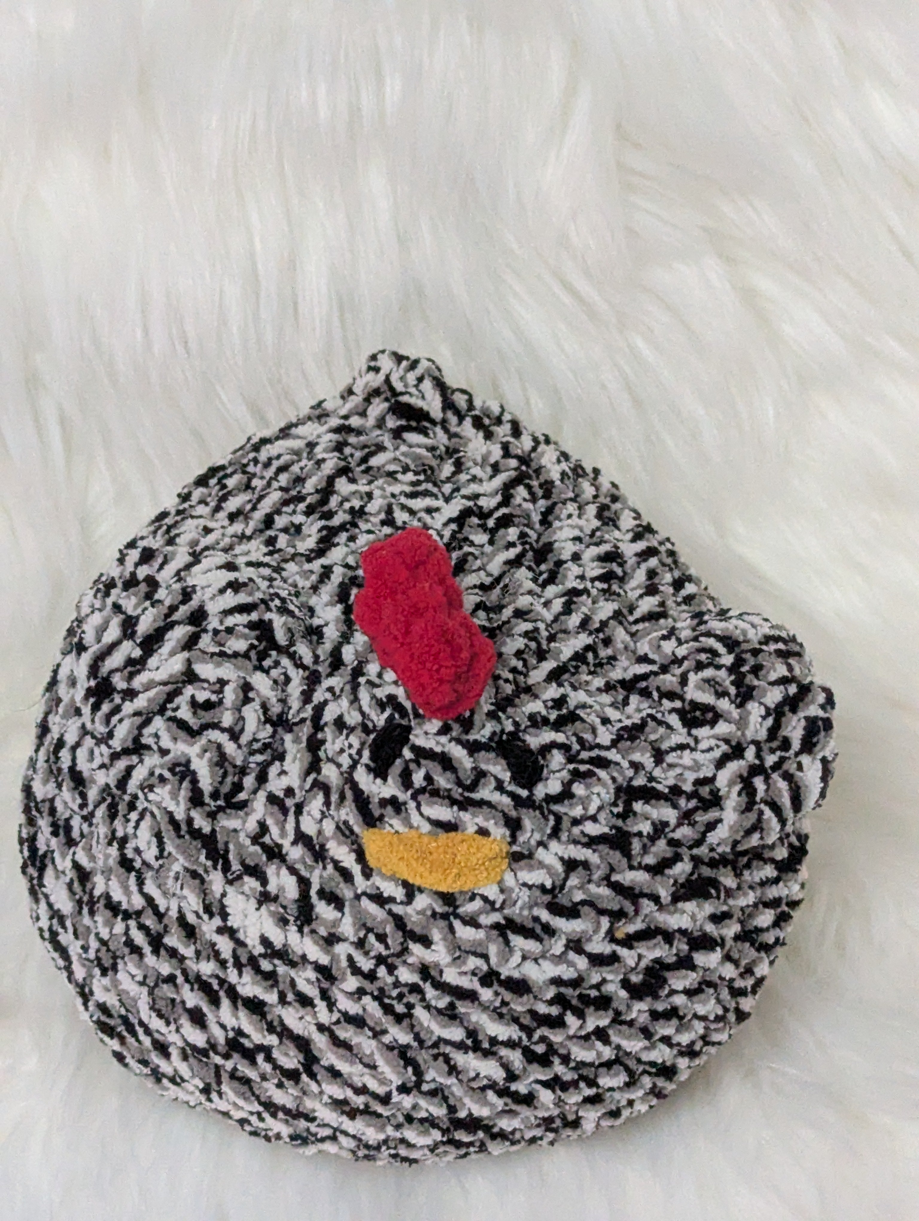 Black Variegated bird Plushie - Farm Themed Stuffed Animal