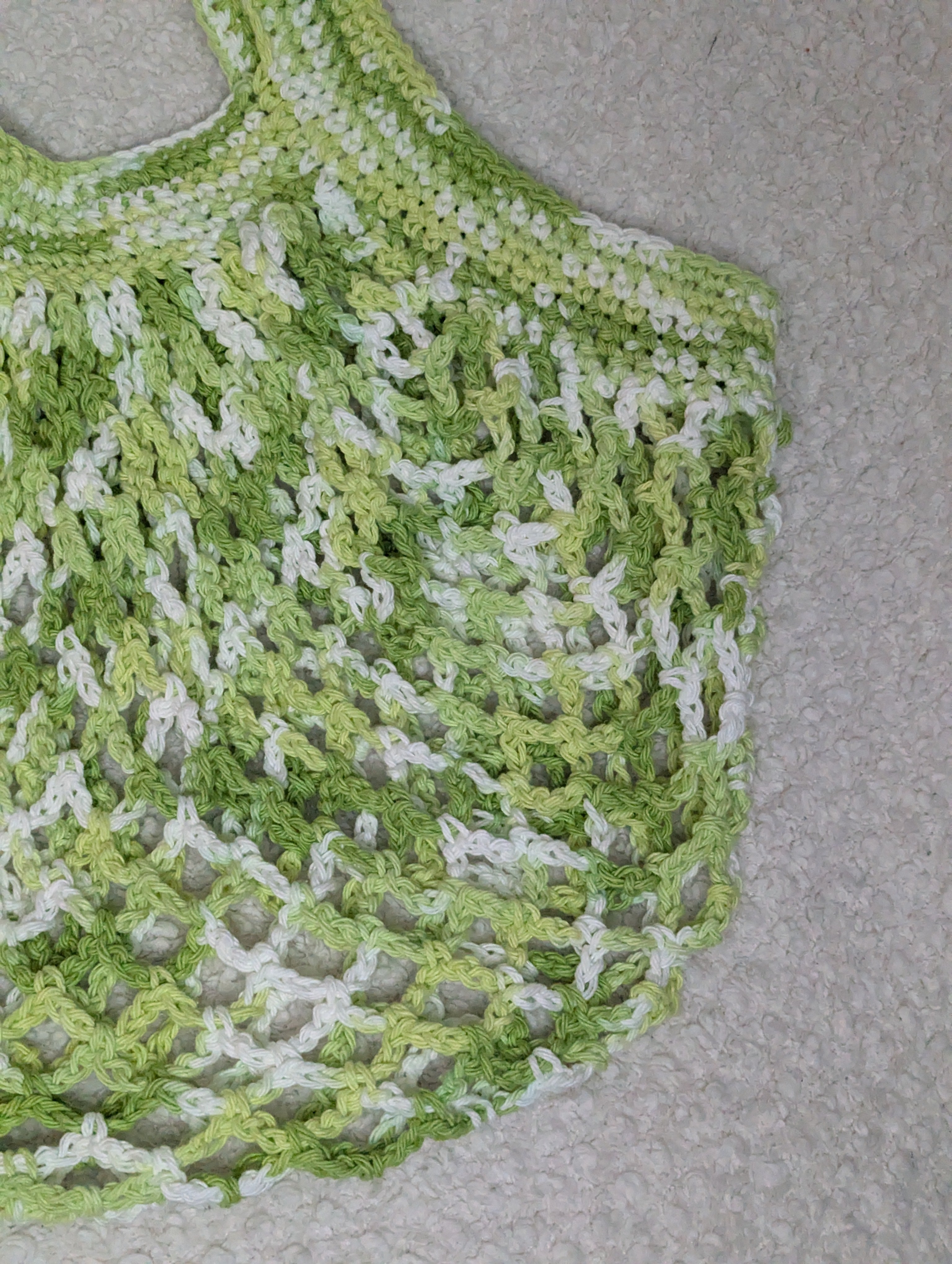 Bright Green Mesh Market Bag - Reusable Green Beach Tote