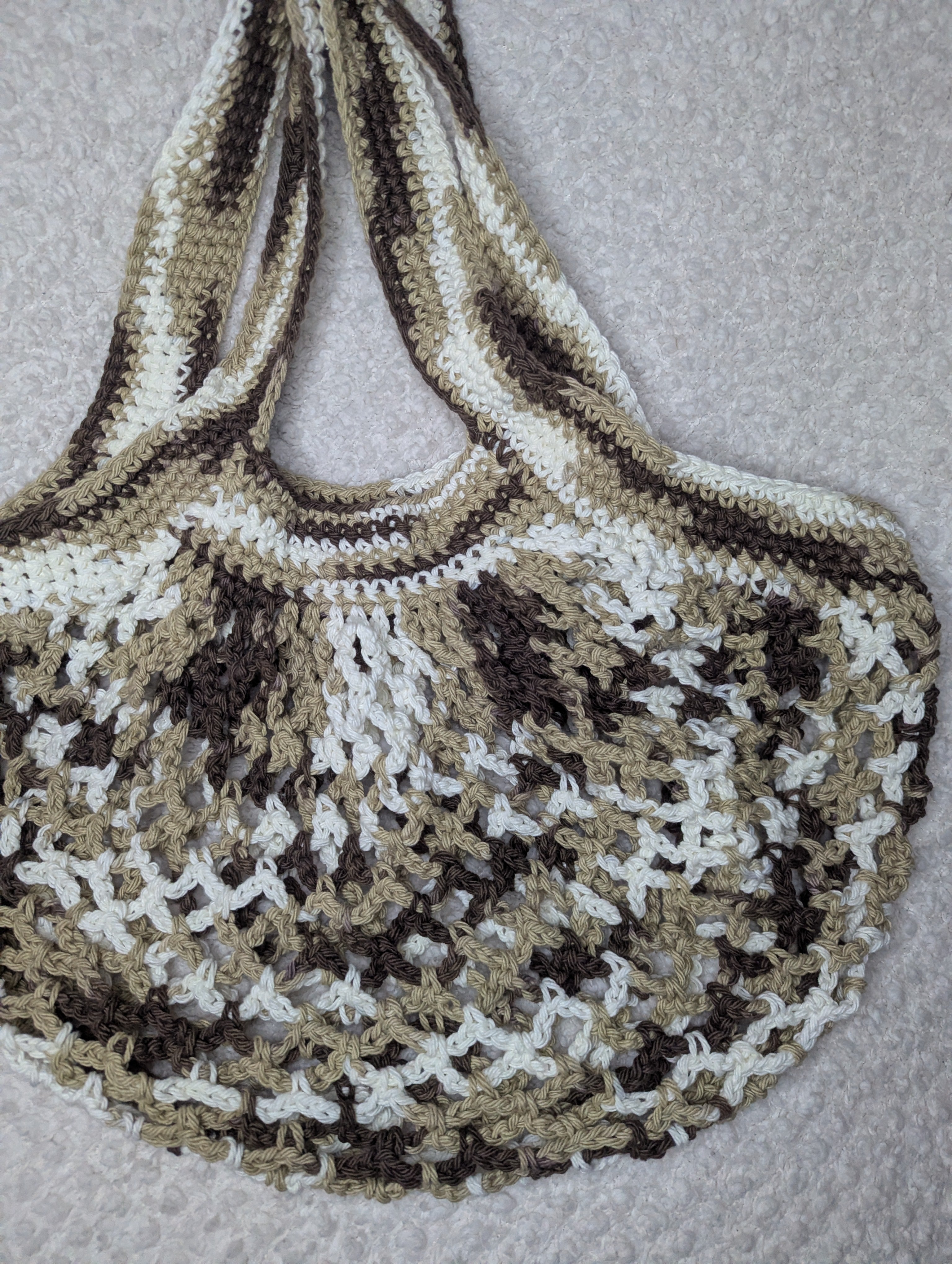 Neutral Color Beach Tote - Reusable Mesh Market Bag