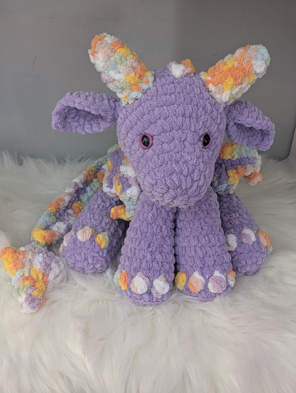 Purple Dragon Plushie - Fantasy Stuffed Animal