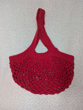Handmade Red Mesh Market Bag - Reusable Mesh Bag