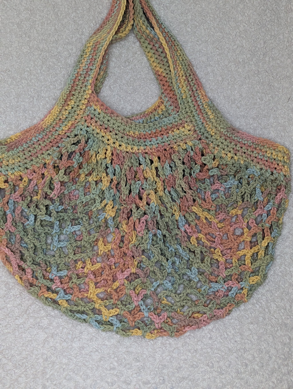 Handmade Pastel Mesh Bag - Reusable Beach Tote