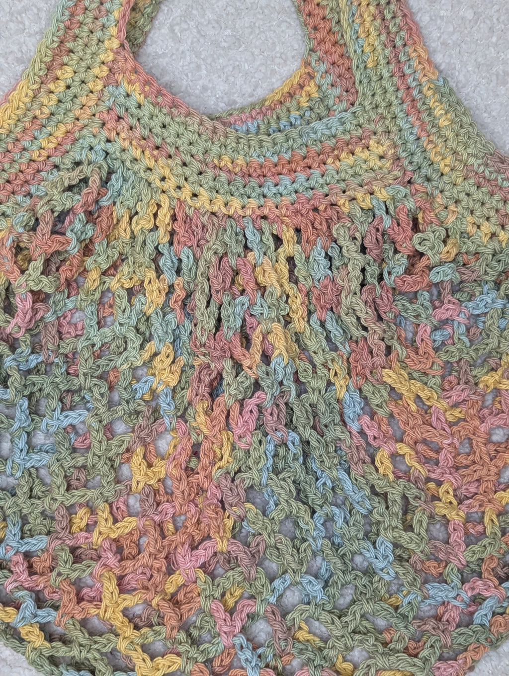 Handmade Pastel Mesh Bag - Reusable Beach Tote