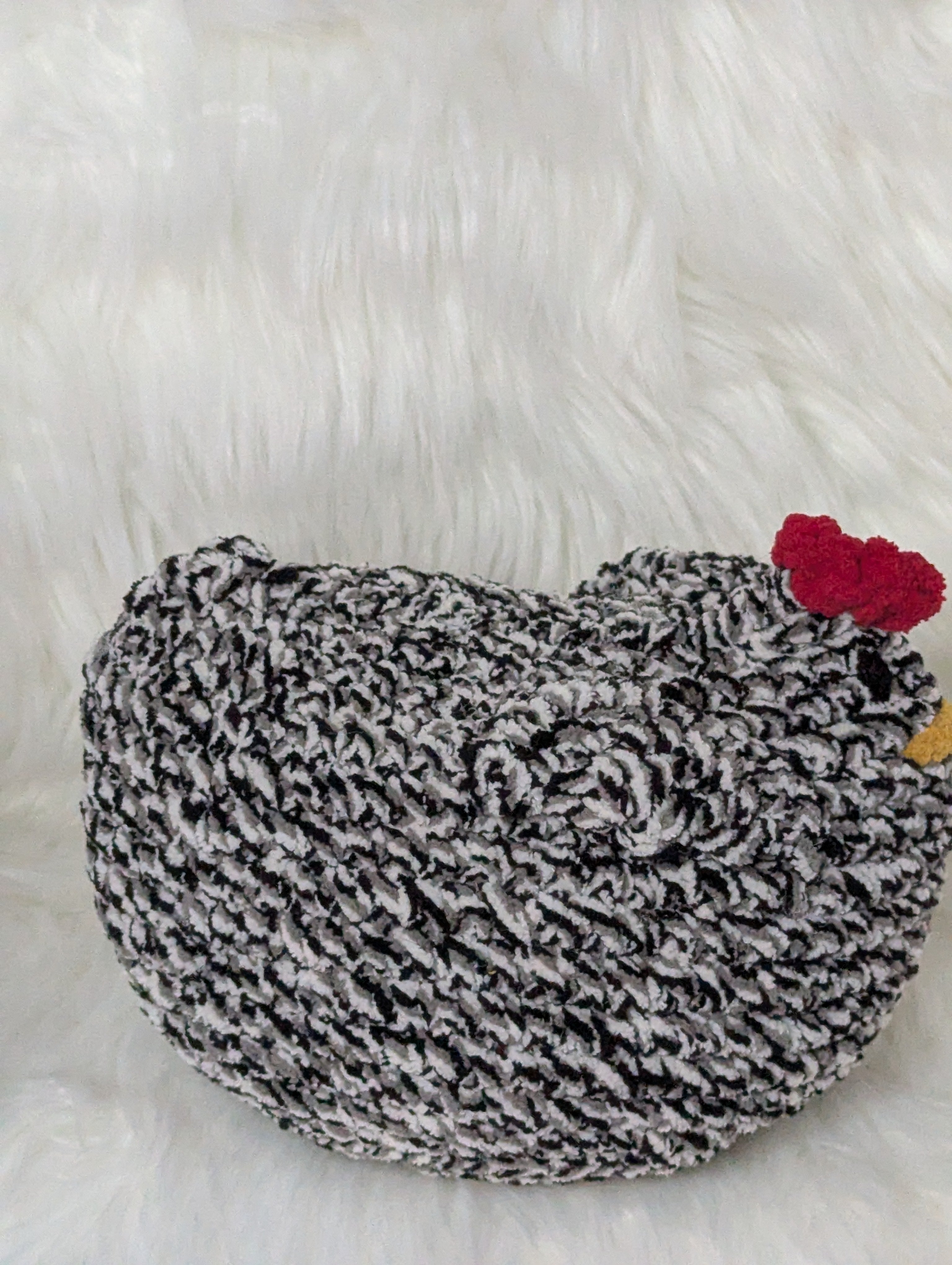 Black Variegated bird Plushie - Farm Themed Stuffed Animal