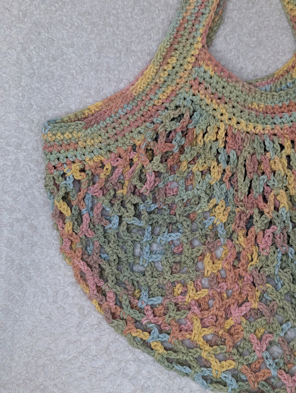 Handmade Pastel Mesh Bag - Reusable Beach Tote