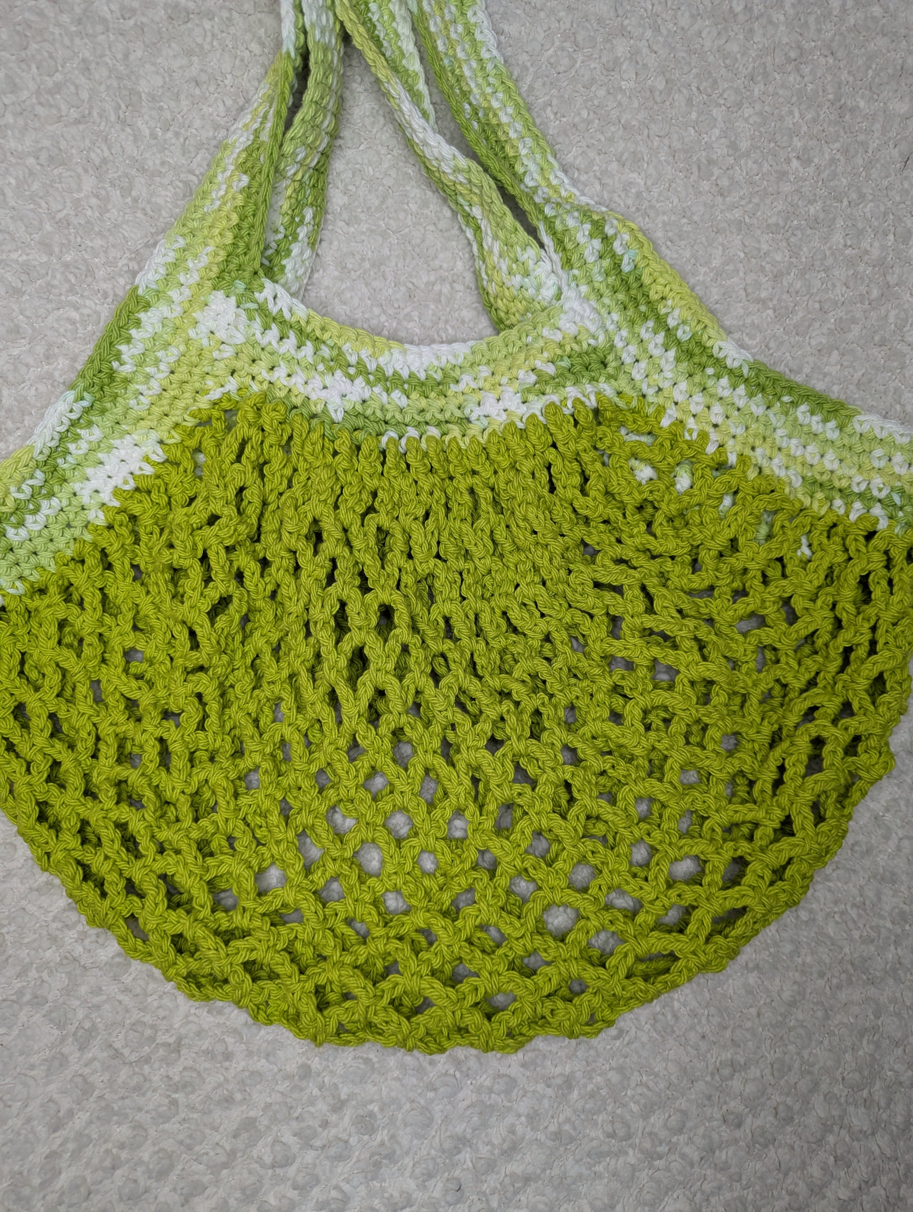Handmade Green Mesh Bag - Green Mesh Beach Tote