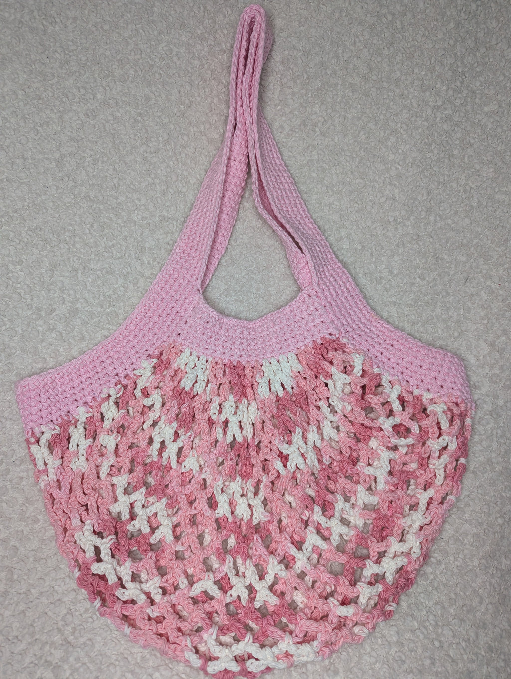 Handmade Pink Mesh Market Bag - Pink Mesh Beach Tote