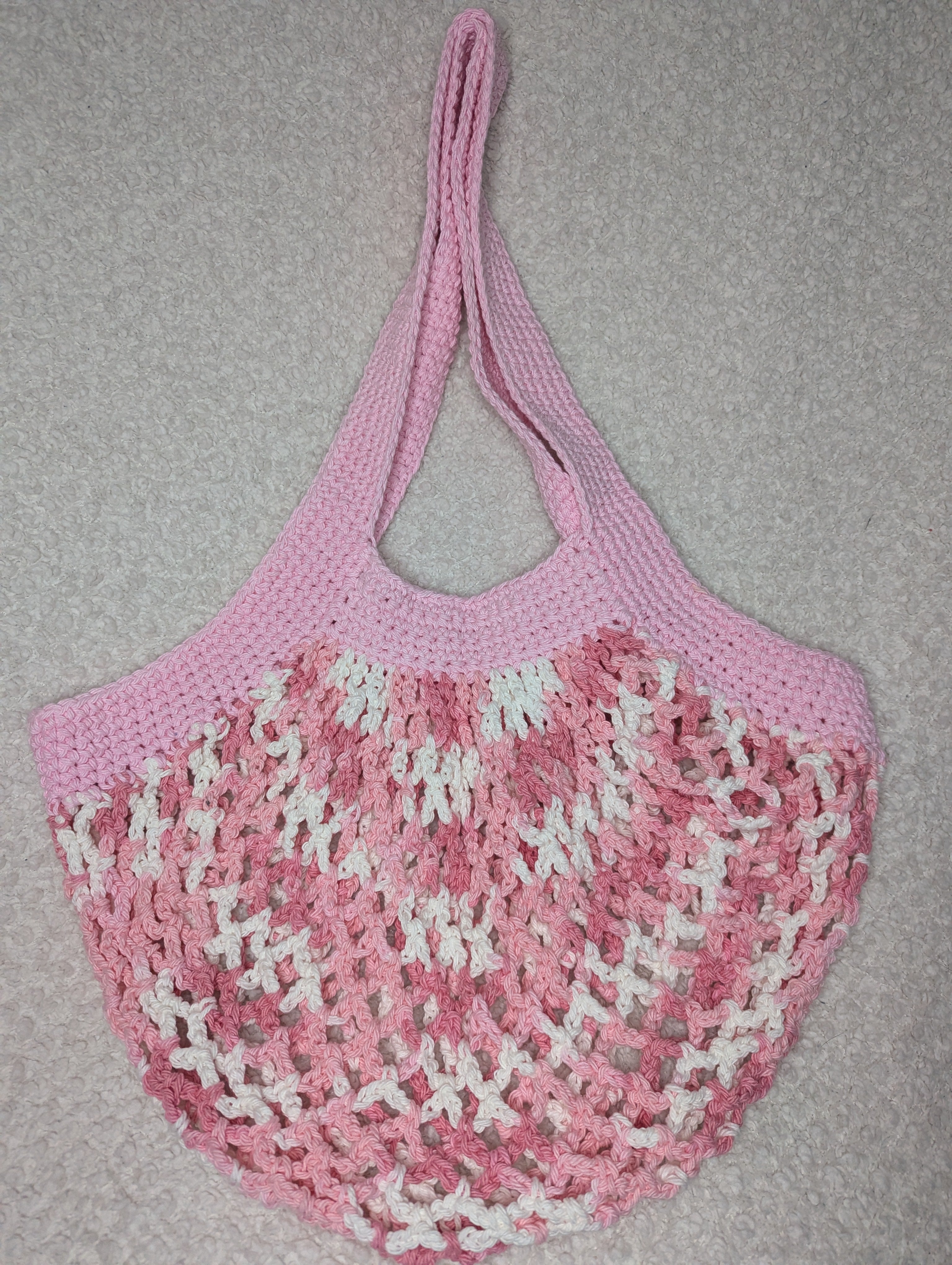 Handmade Pink Mesh Market Bag - Pink Mesh Beach Tote
