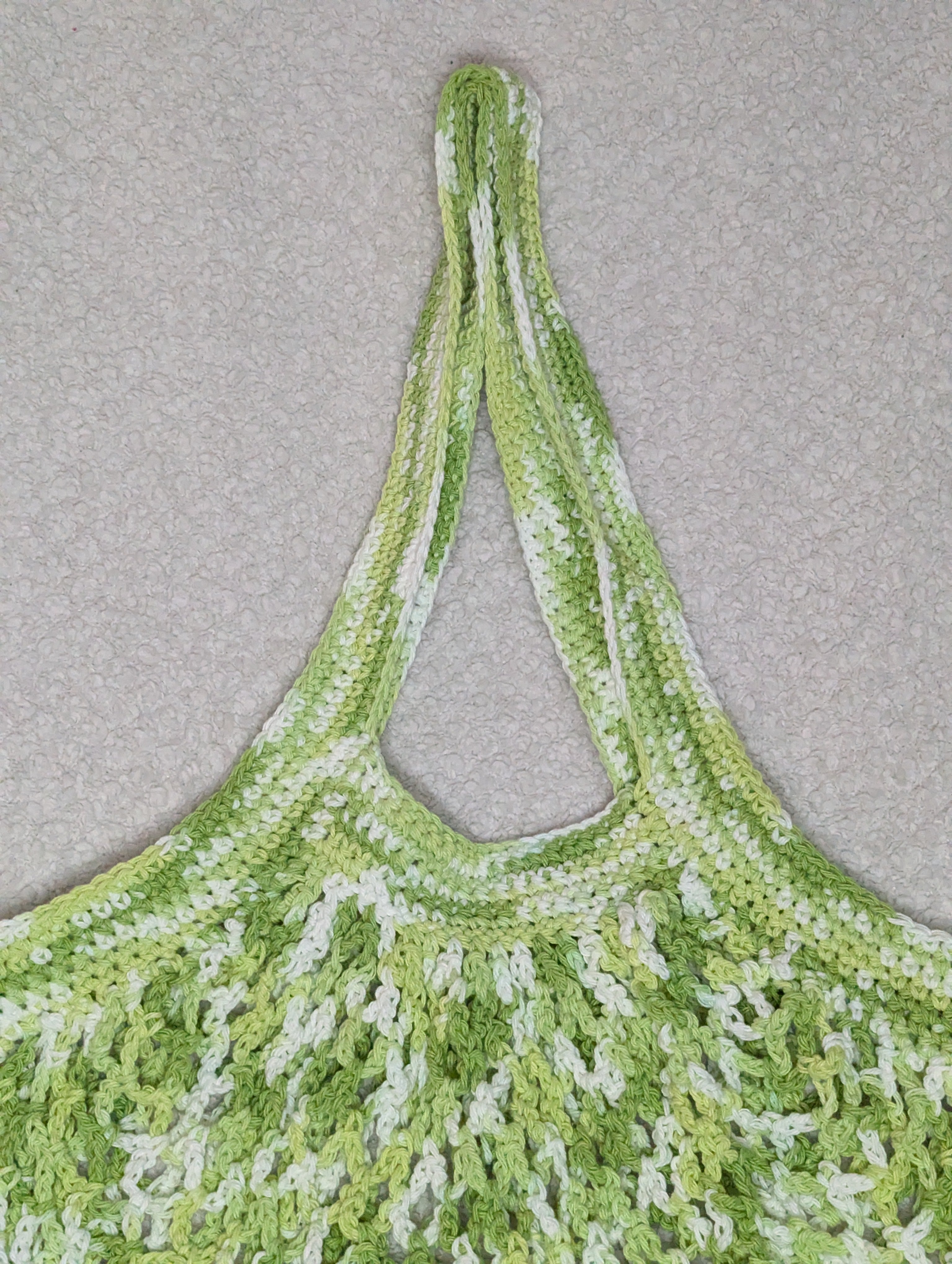 Bright Green Mesh Market Bag - Reusable Green Beach Tote