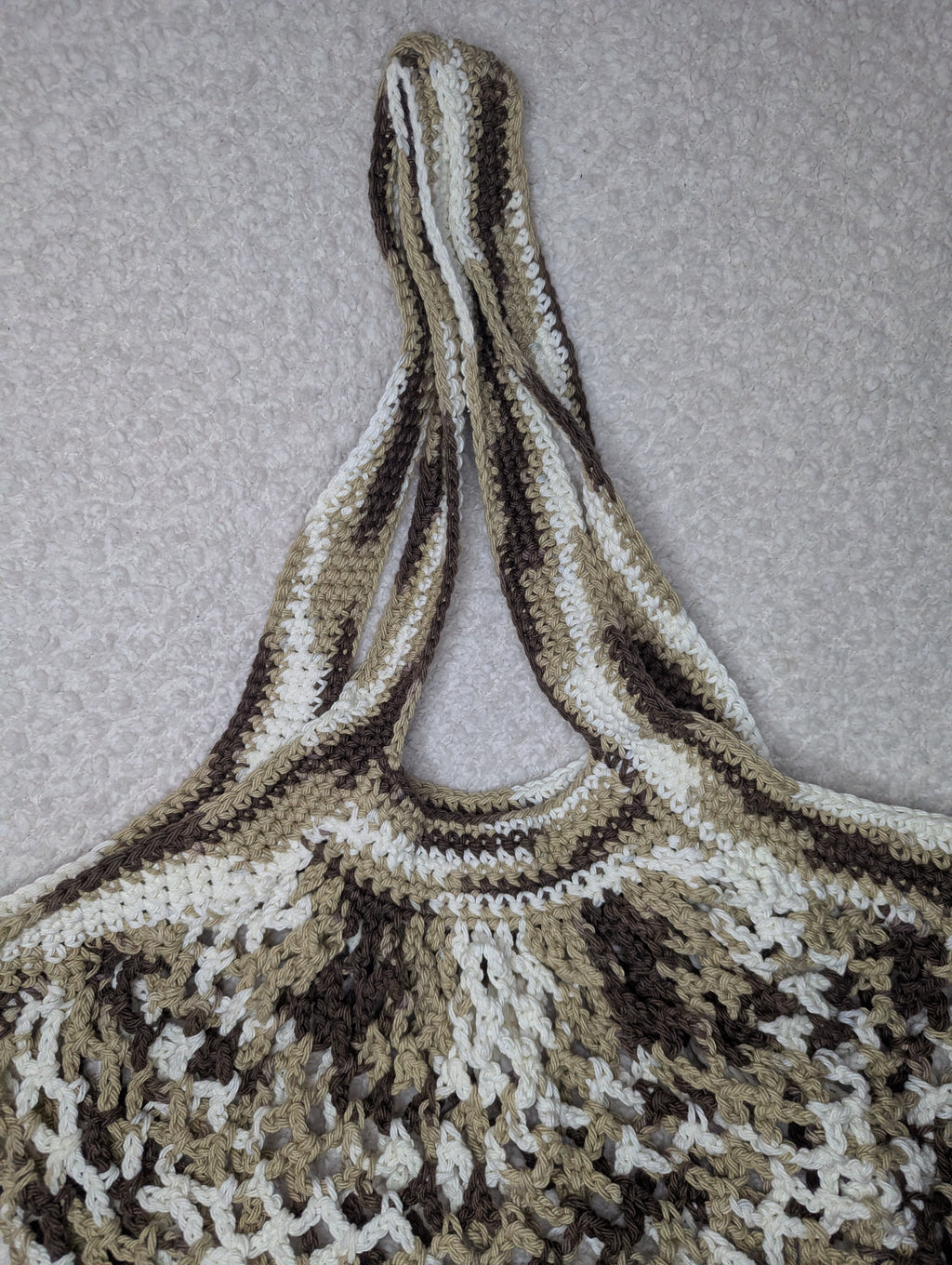 Neutral Color Beach Tote - Reusable Mesh Market Bag