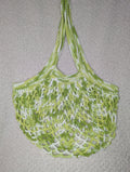 Bright Green Mesh Market Bag - Reusable Green Beach Tote