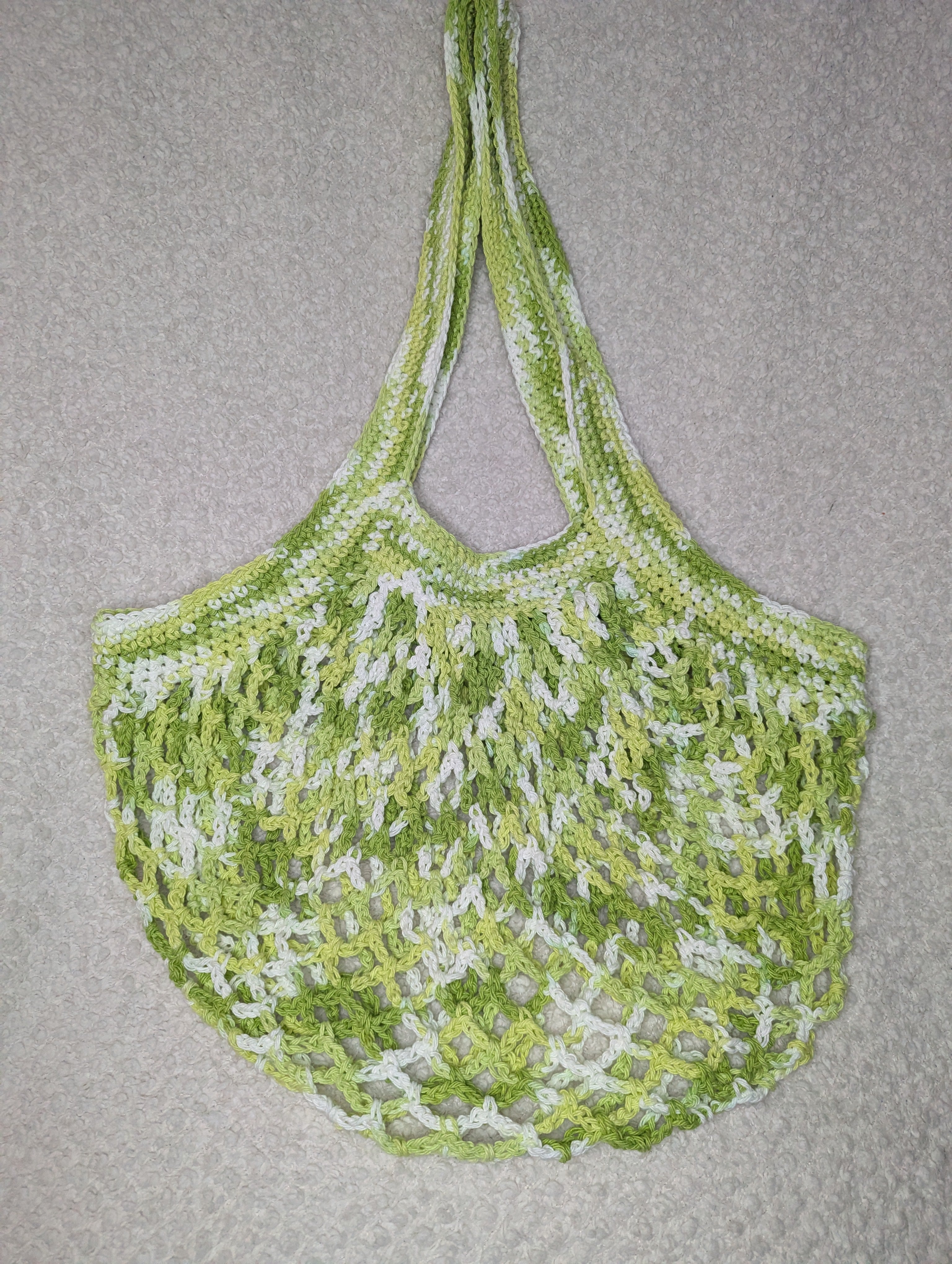 Bright Green Mesh Market Bag - Reusable Green Beach Tote