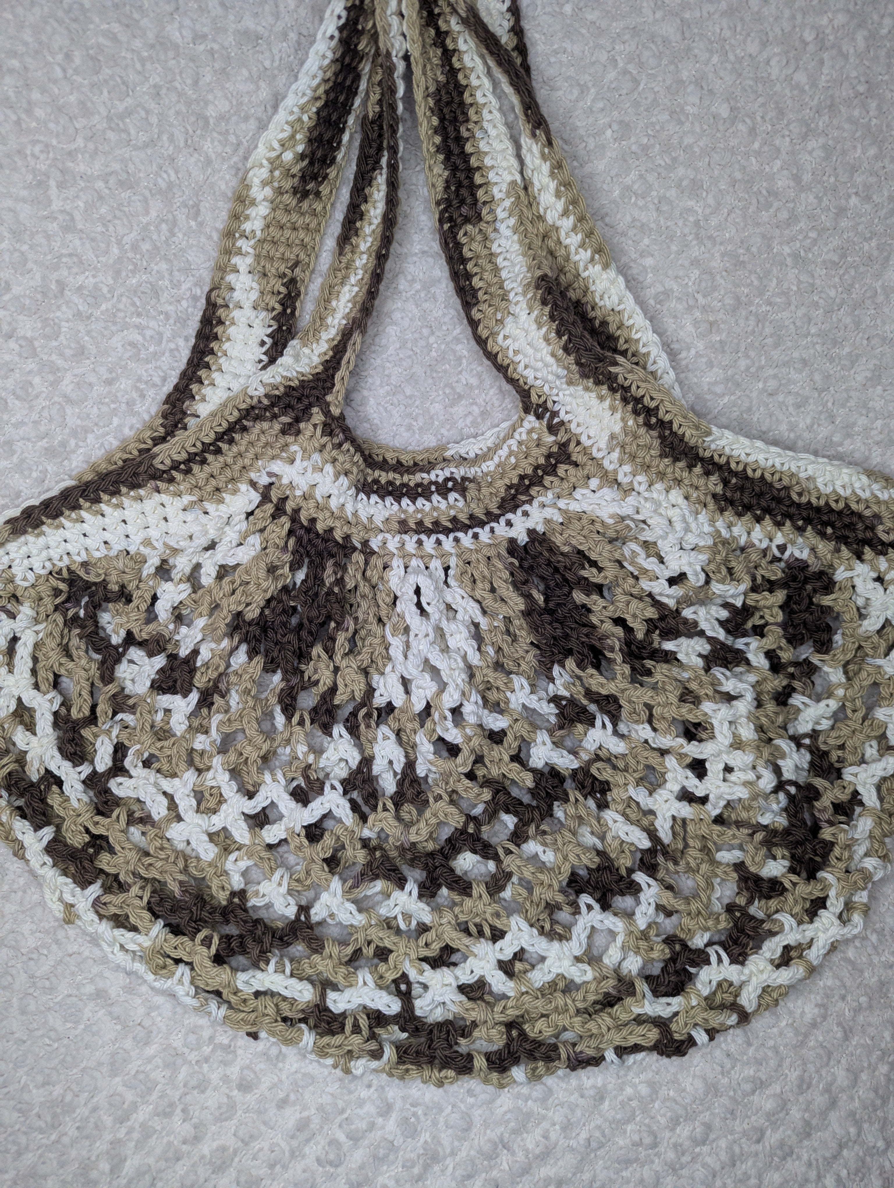 Neutral Color Beach Tote - Reusable Mesh Market Bag