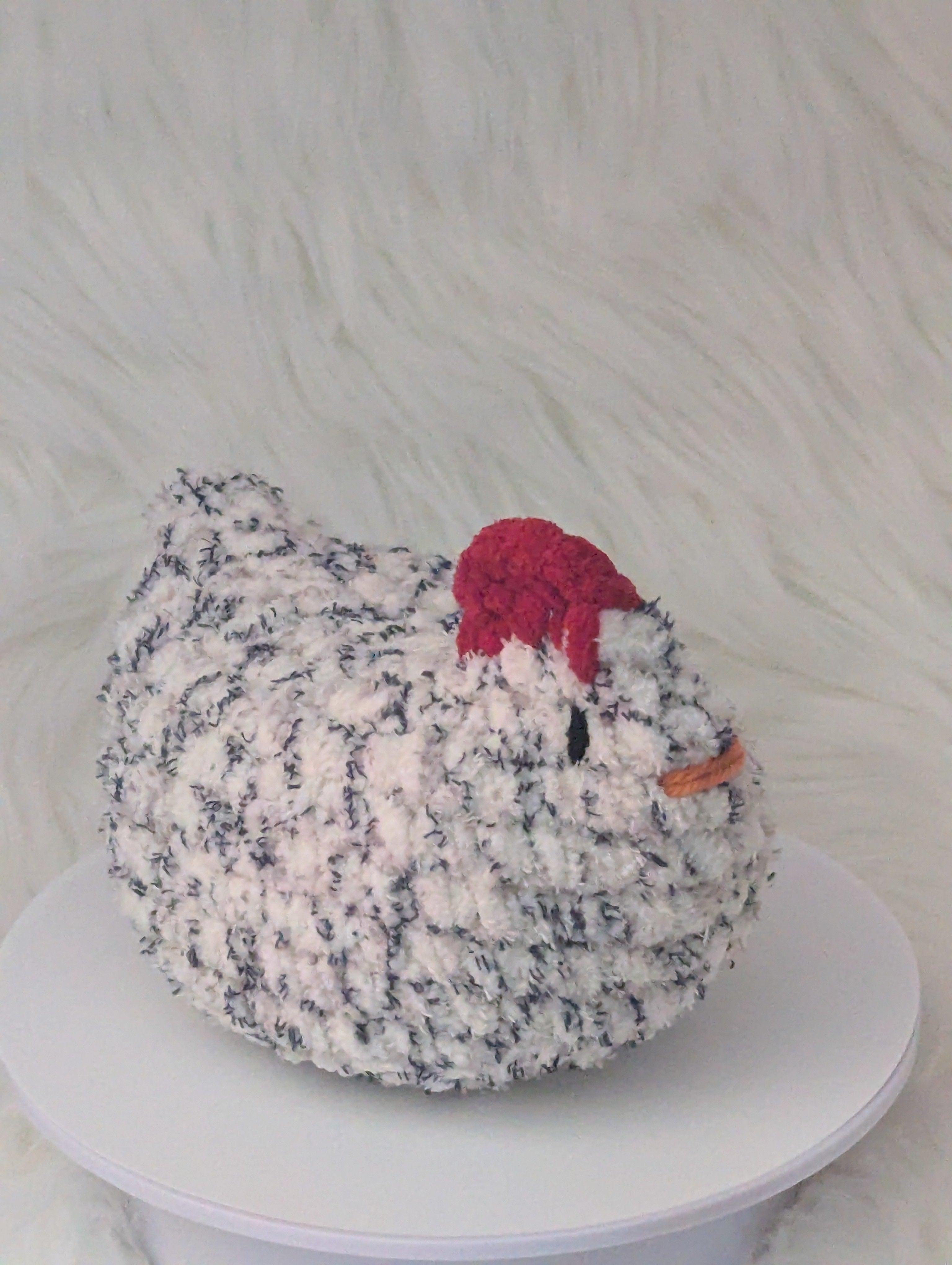 Marbled Hen Plushie - Small Hen Desk Buddy