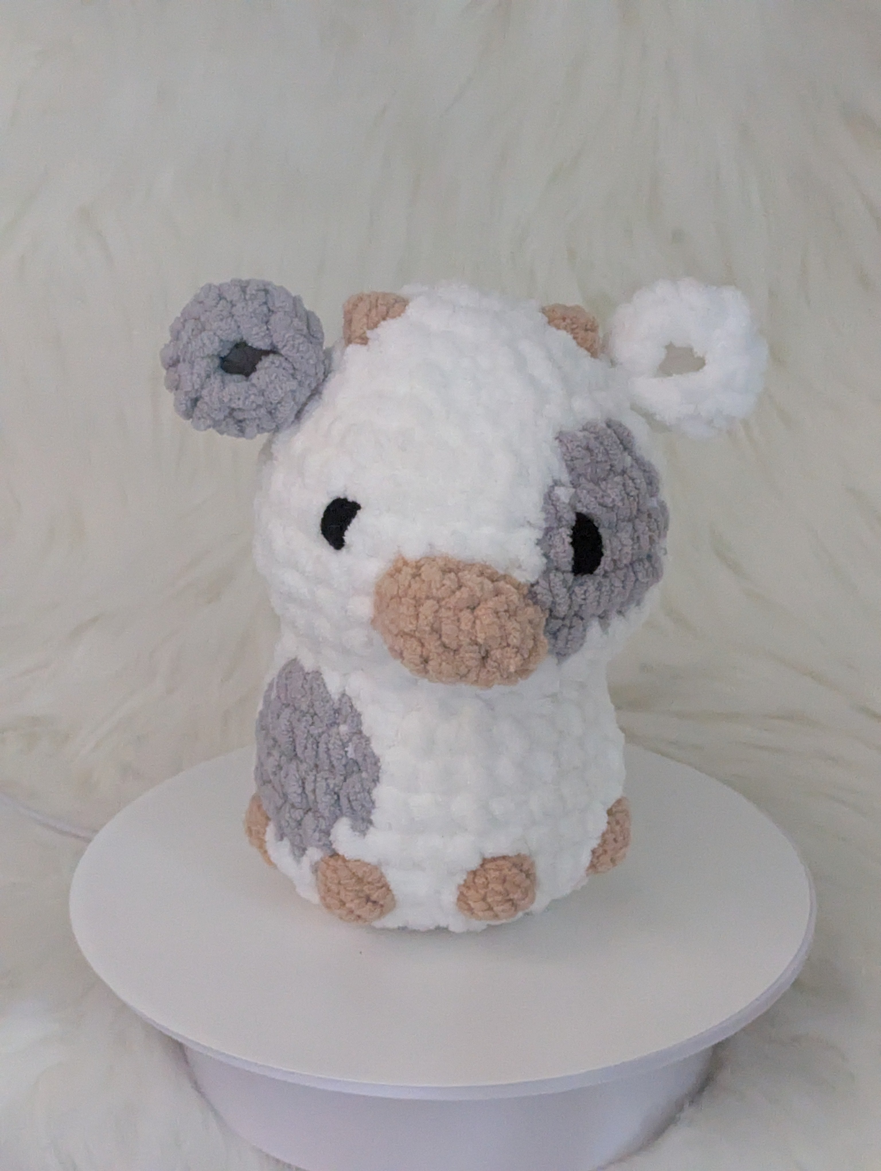 Gray Cow Plushie - Farm Themed Stuffed Animal